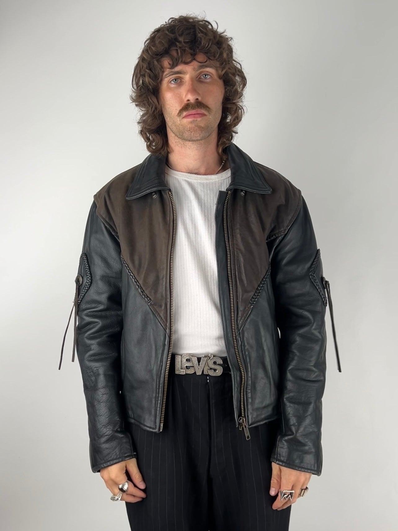 Vintage 90s Leather Tassel Jacket