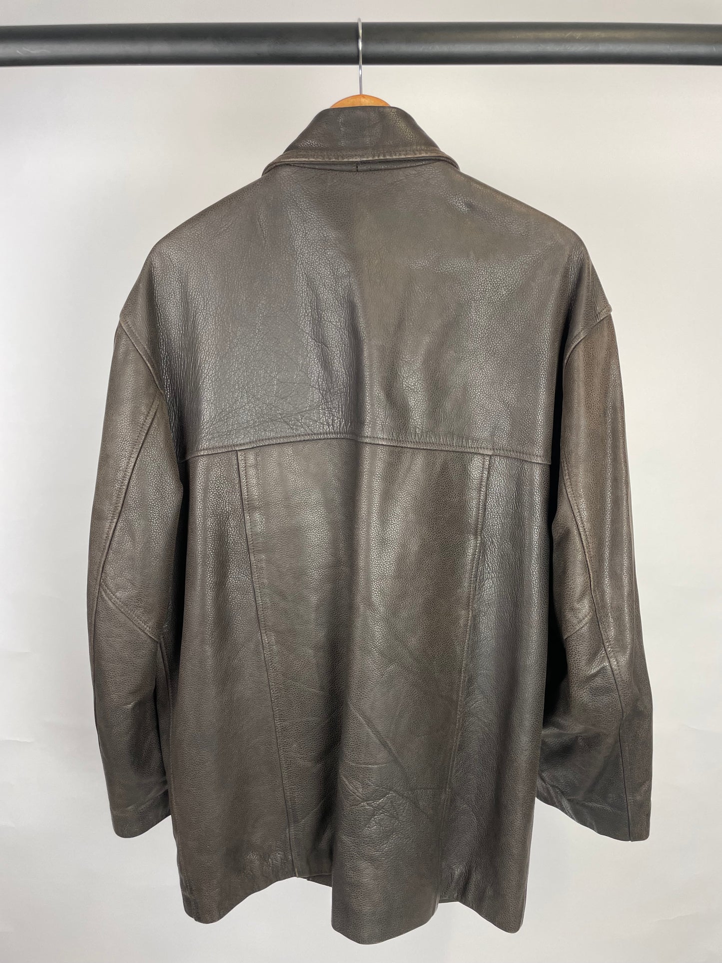 Vintage 90s RIVER Long Leather Jacket