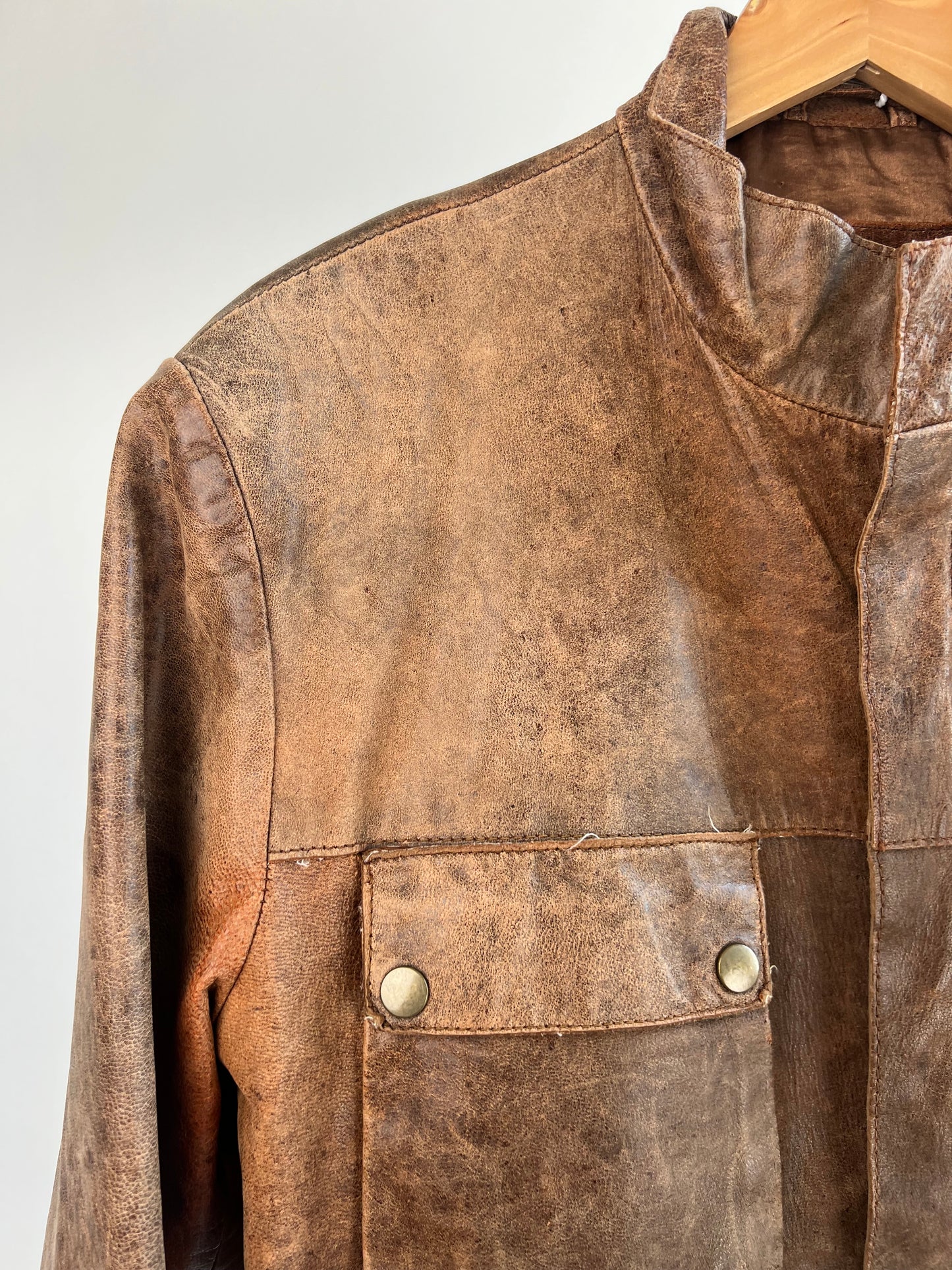 Vintage 90s Distressed Leather Jacket