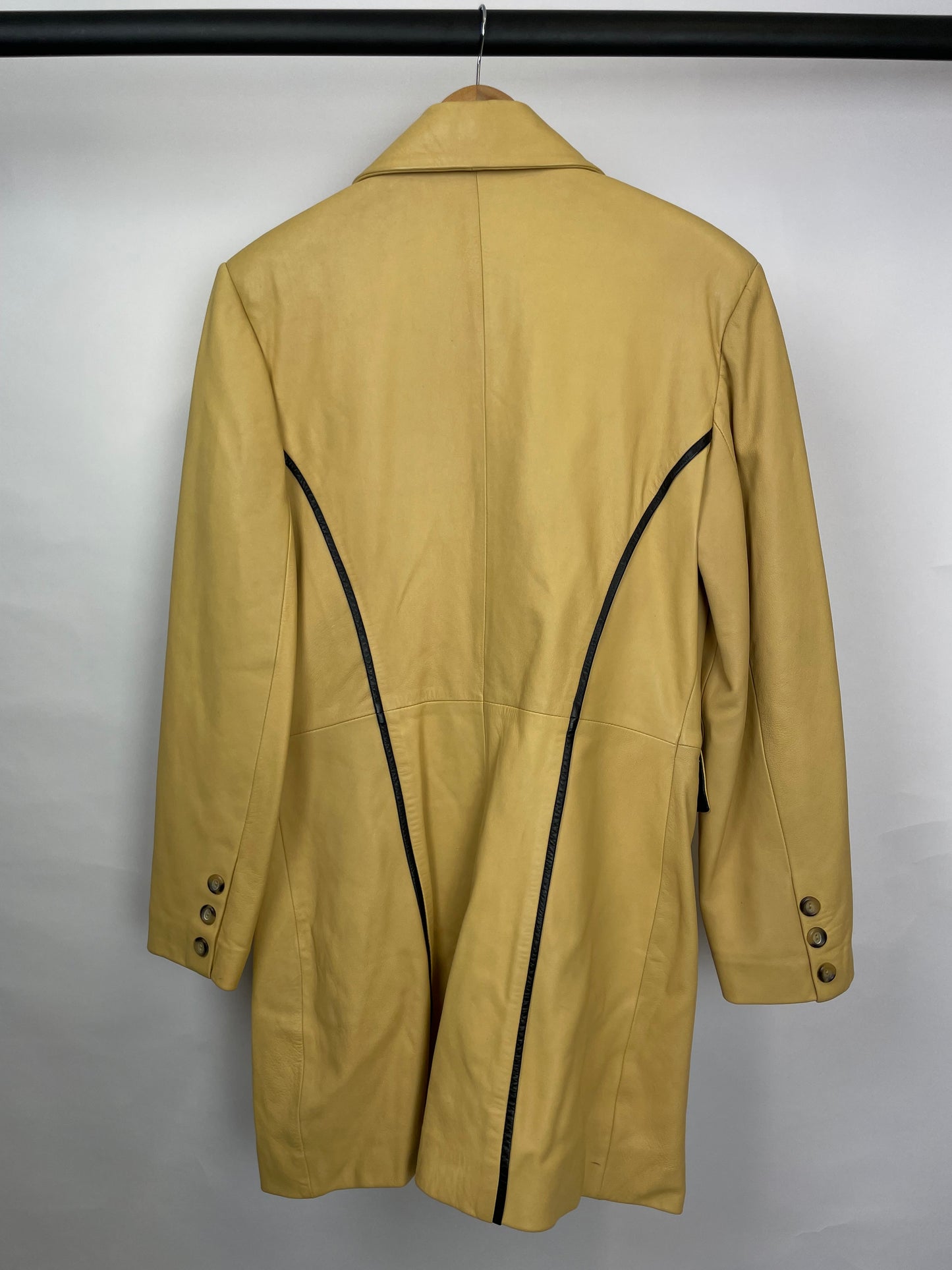 Vintage 90s Vera Pelle Long Leather Jacket