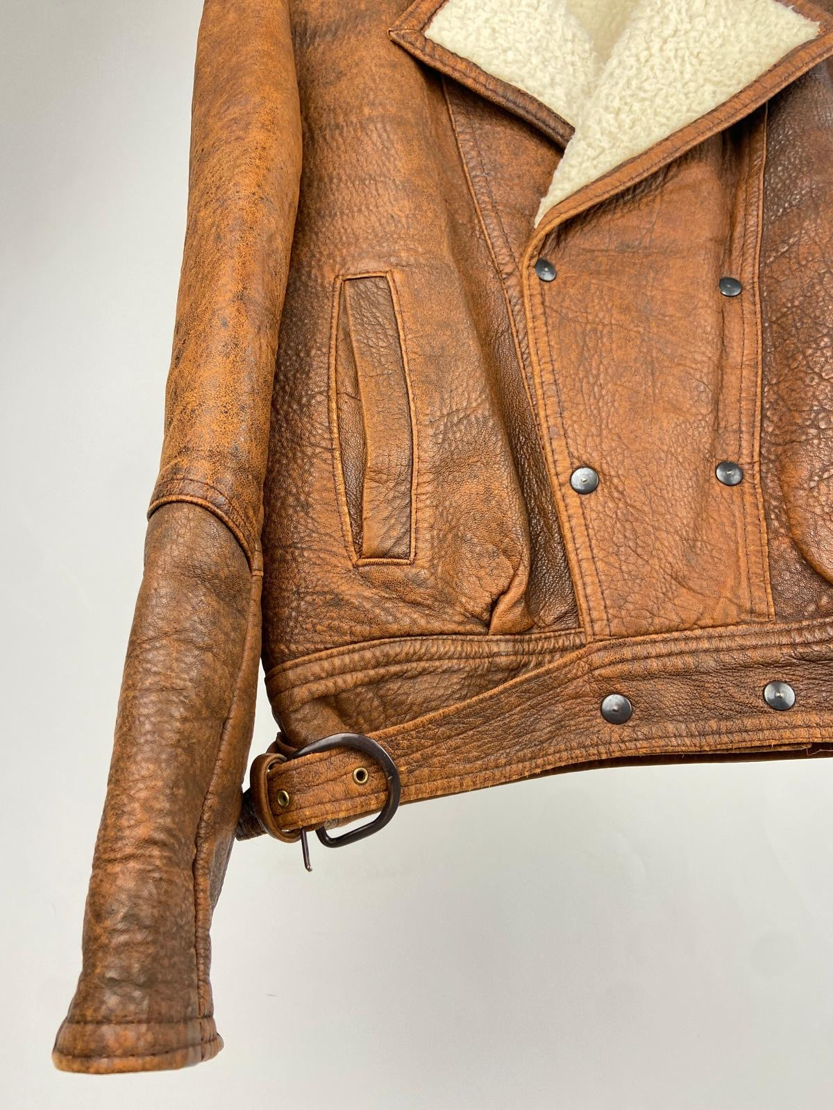 Vintage 90s Aviator Leather Jacket