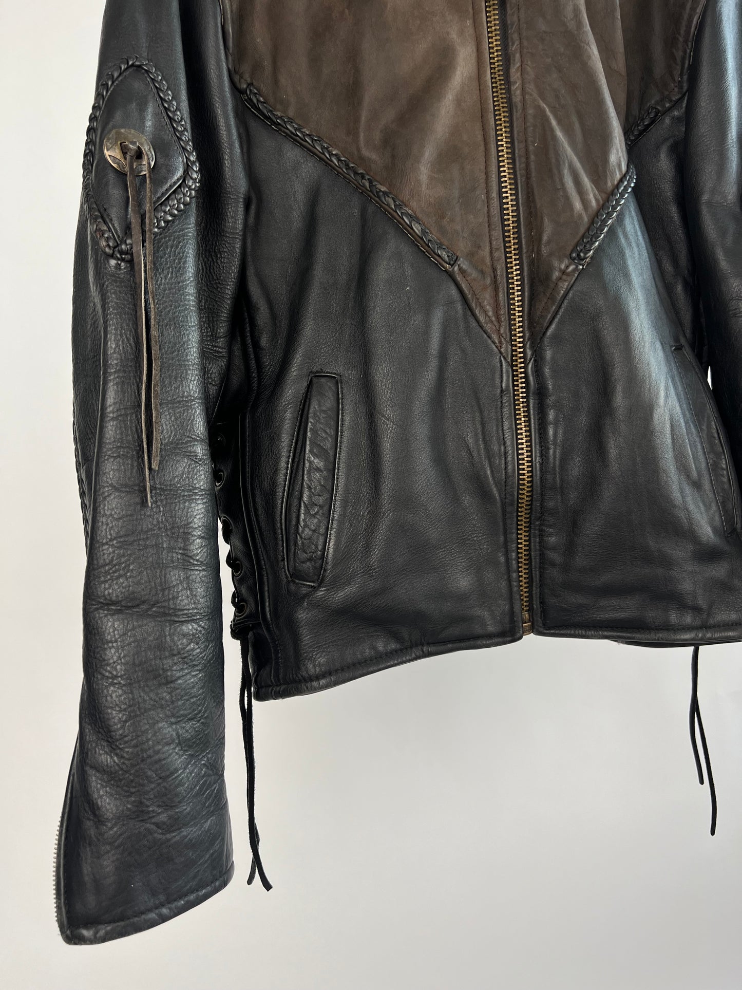 Vintage 90s Leather Tassel Jacket