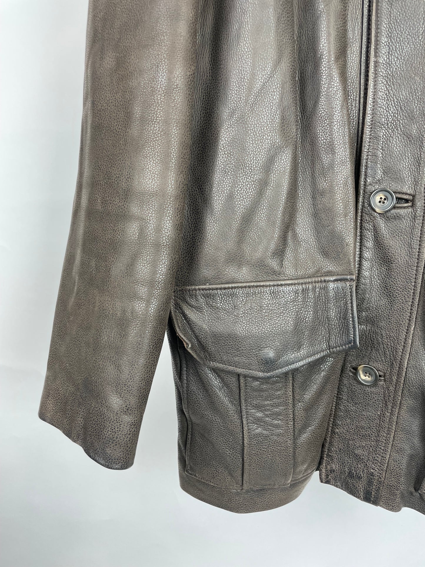 Vintage 90s RIVER Long Leather Jacket