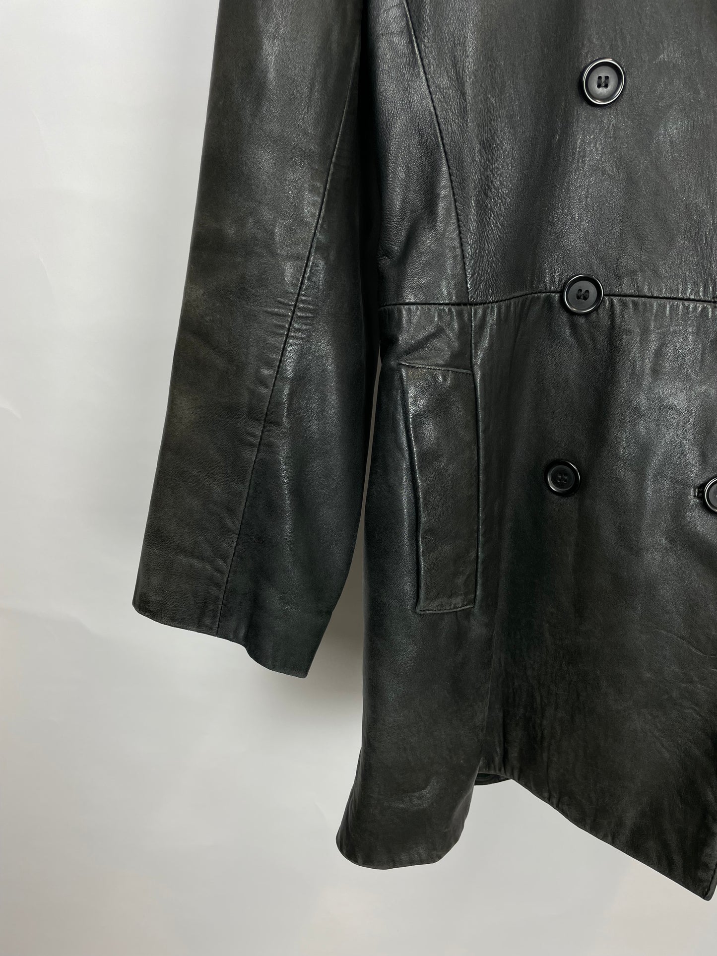Vintage 90s Richards Reward Long Leather Jacket