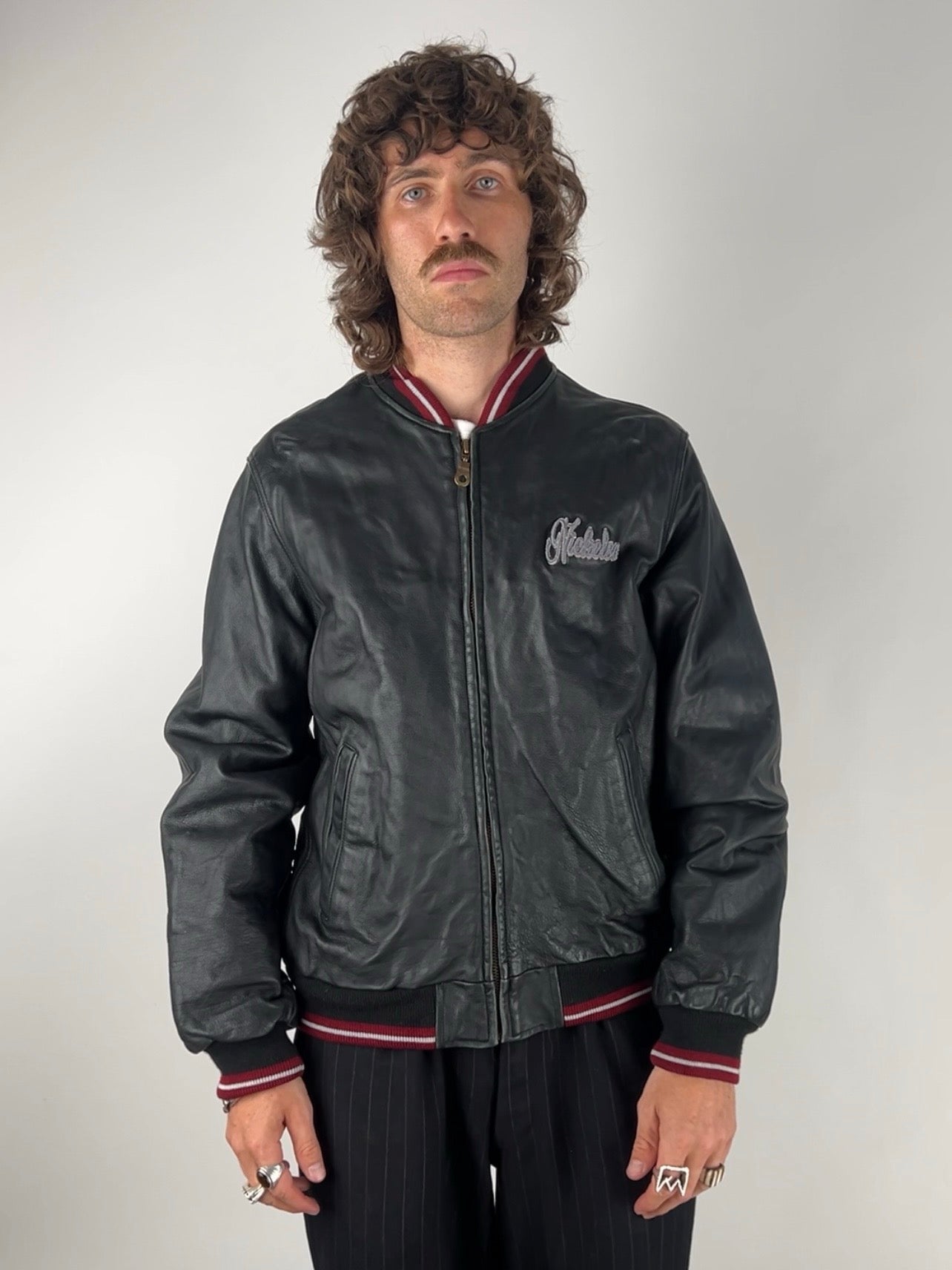 Nickelson 90s Leather Bomber Jacket