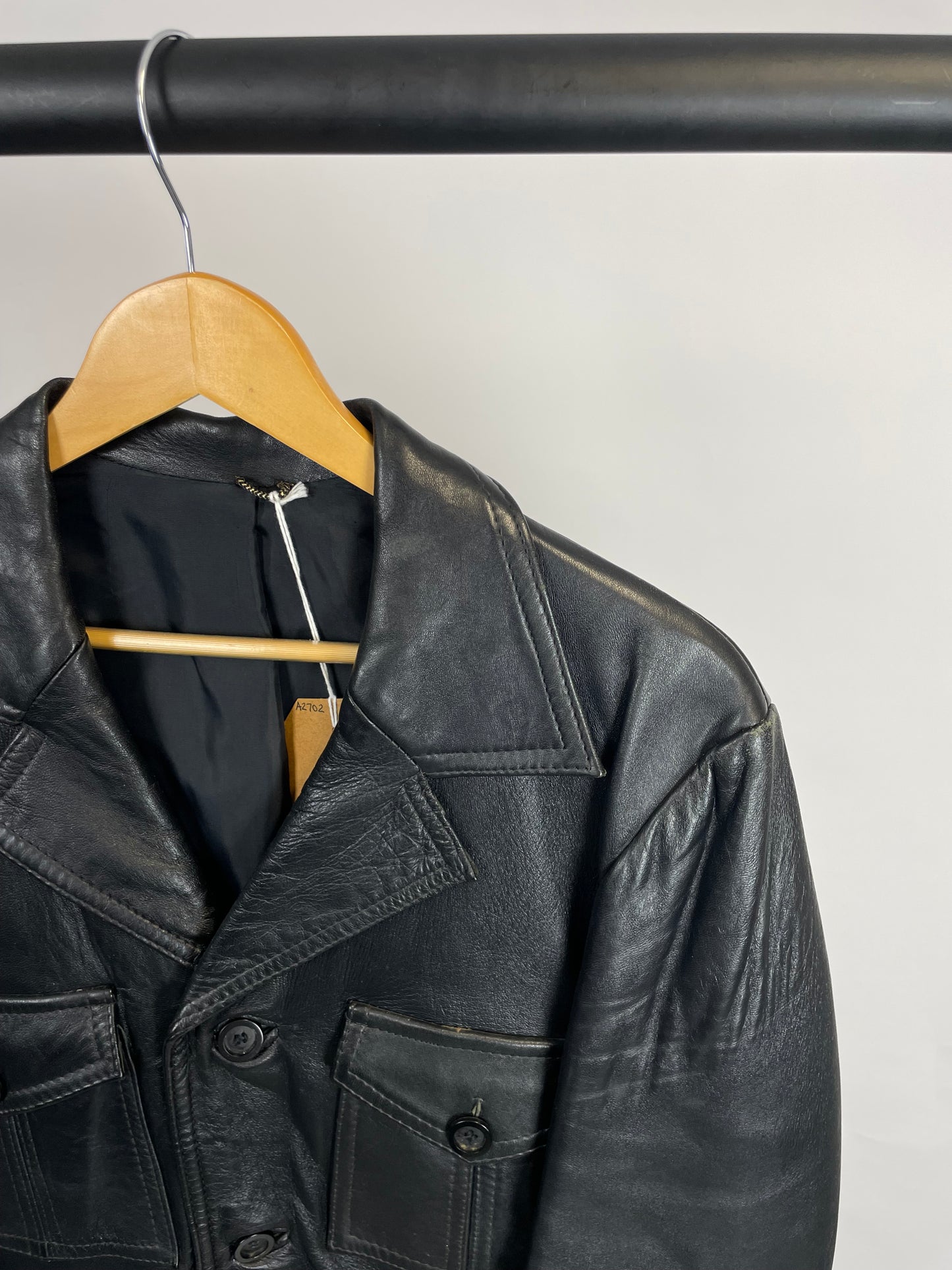 Vintage 90s Long Leather Jacket