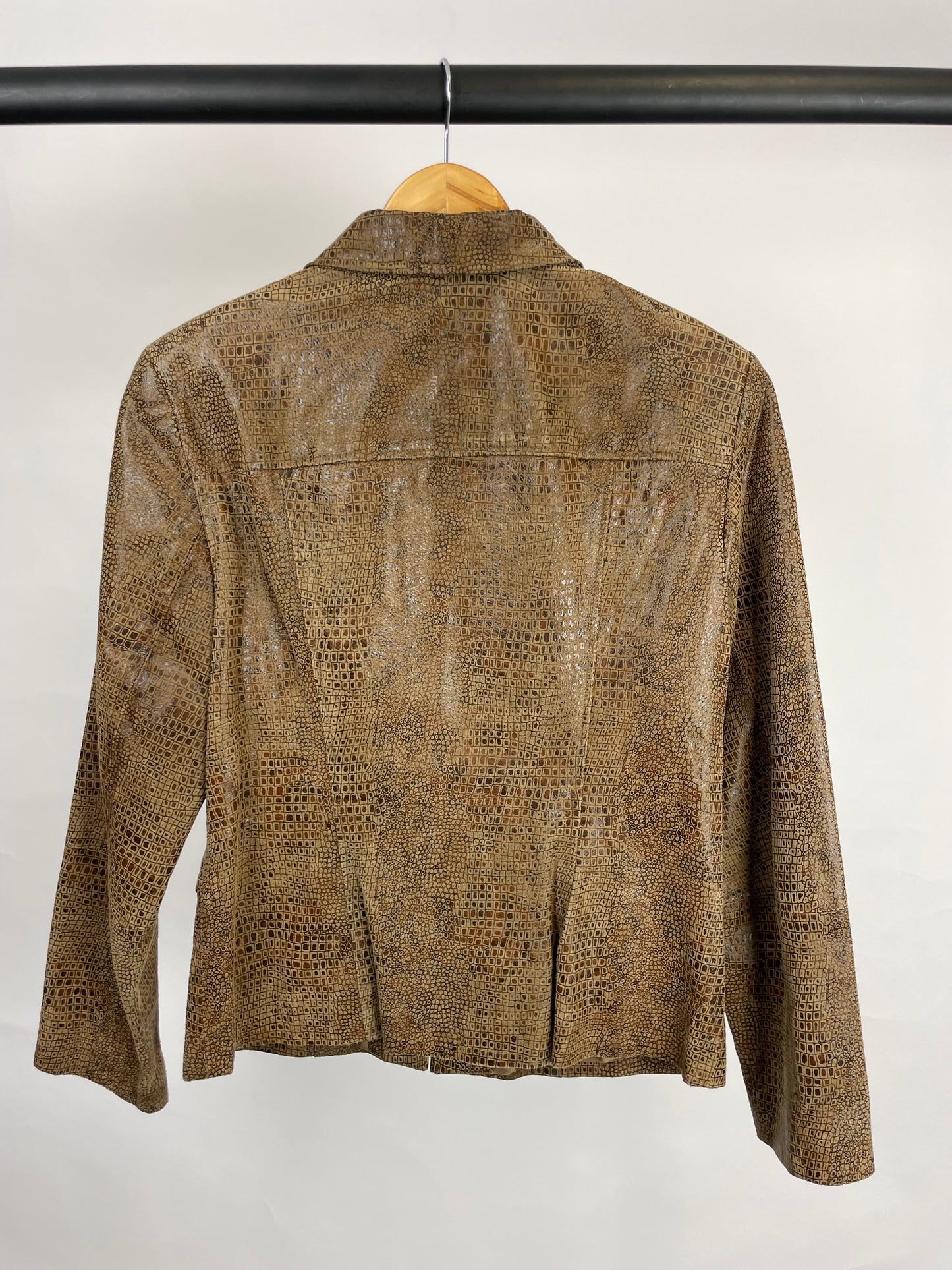 Vintage 90s Gerry Weber Animal Print Leather Jacket