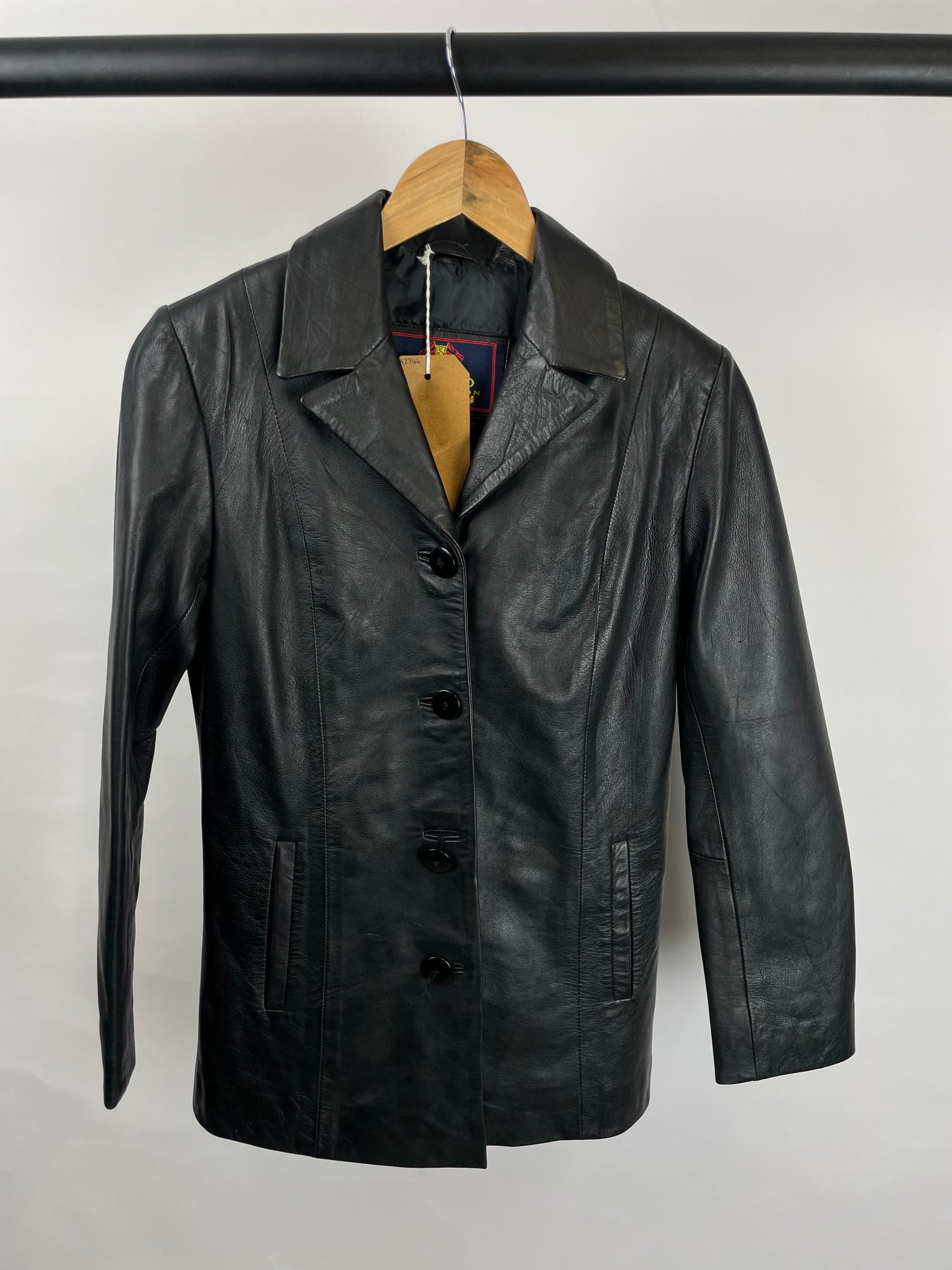 Vintage 90s Black Leather Blazer