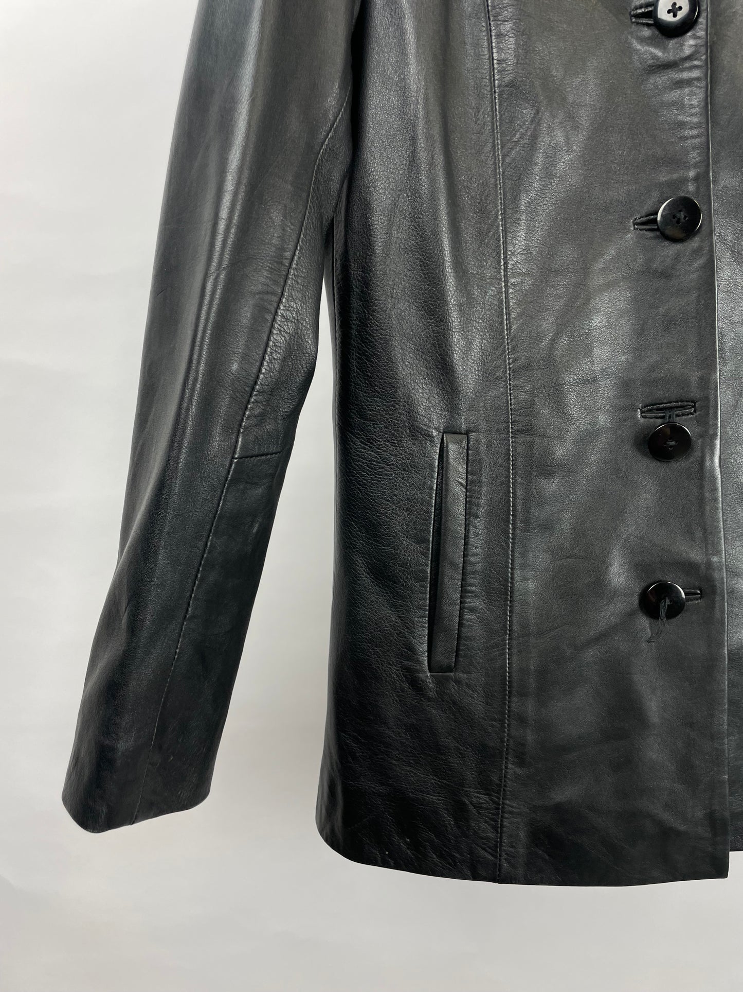 Vintage 90s Black Leather Blazer