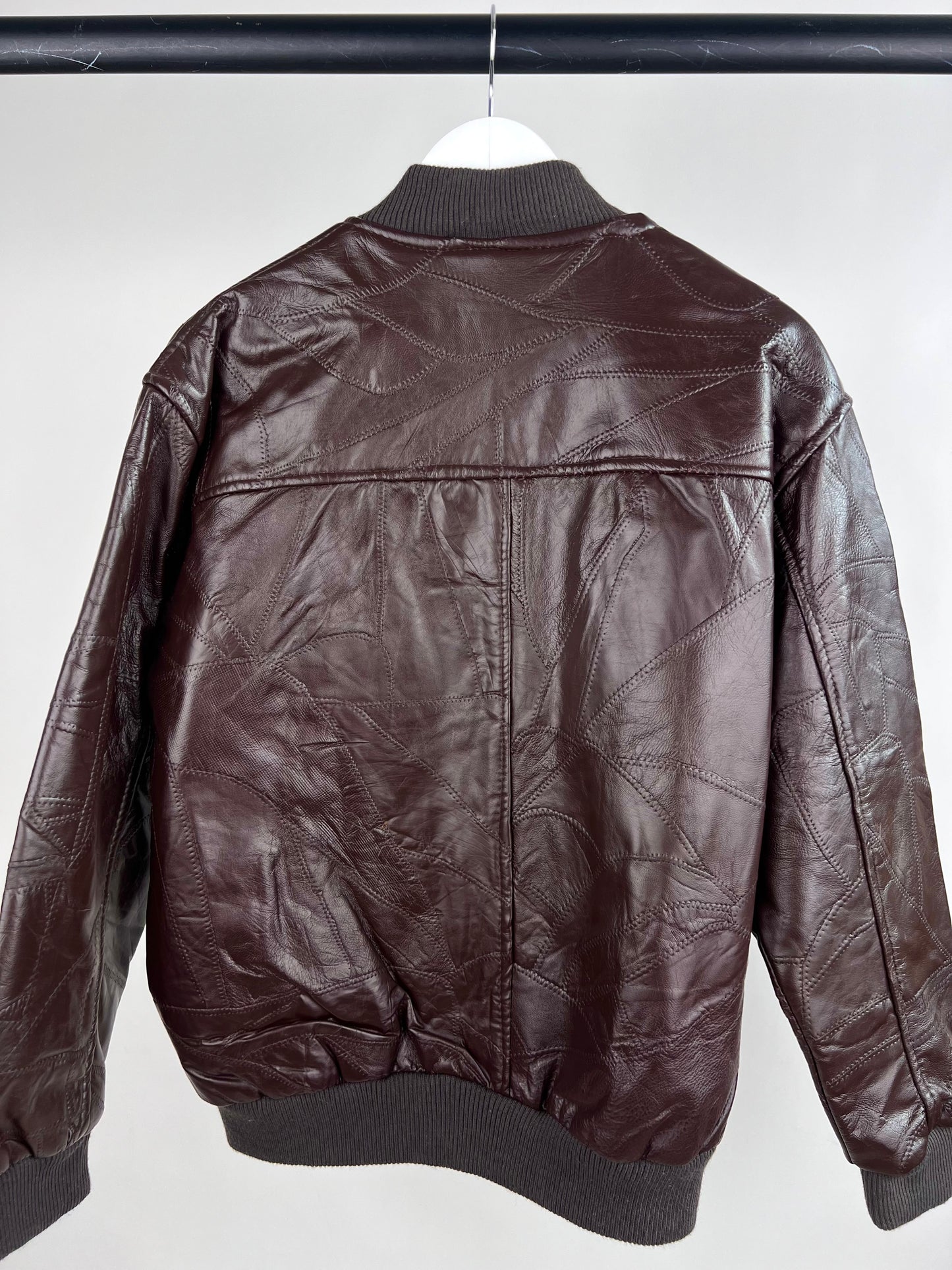 Vintage 90s Patchwork Leather Jacket