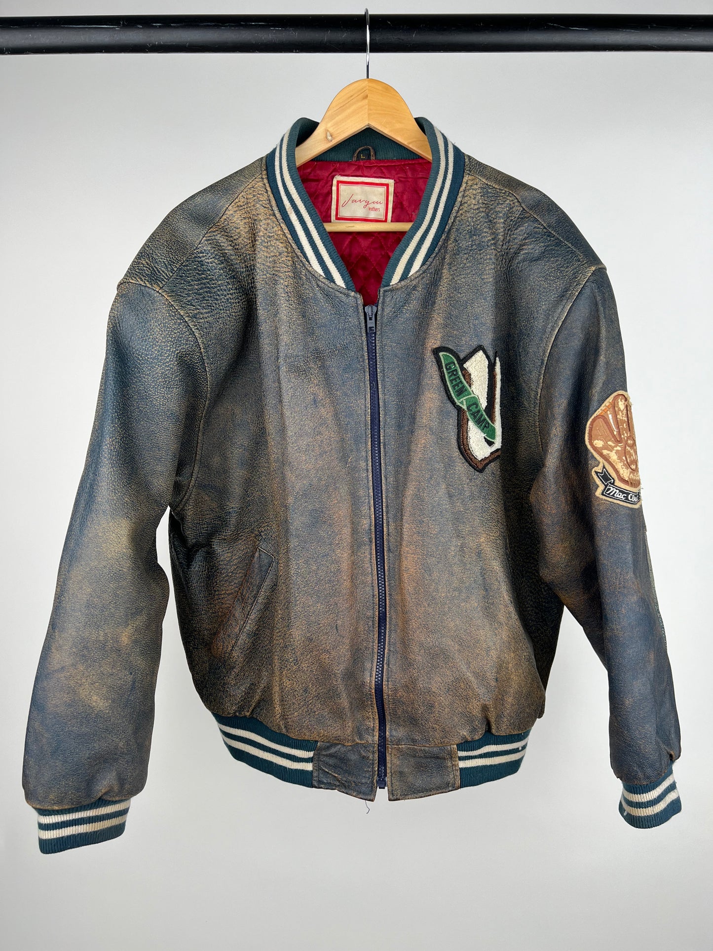 Vintage 90s Indian.S Leather Bomber Jacket
