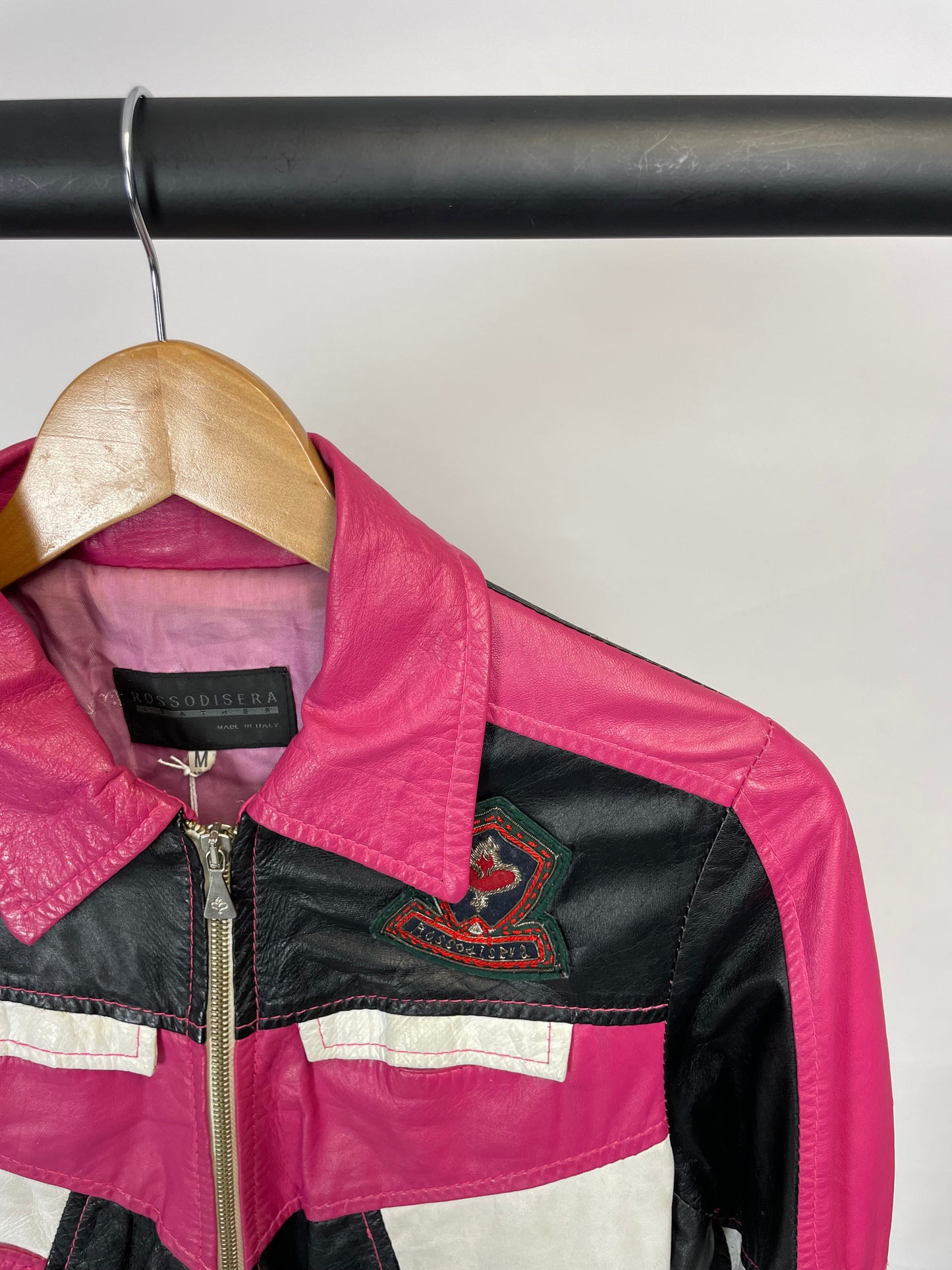 Vintage 90s Rossodisera Leather Biker Jacket