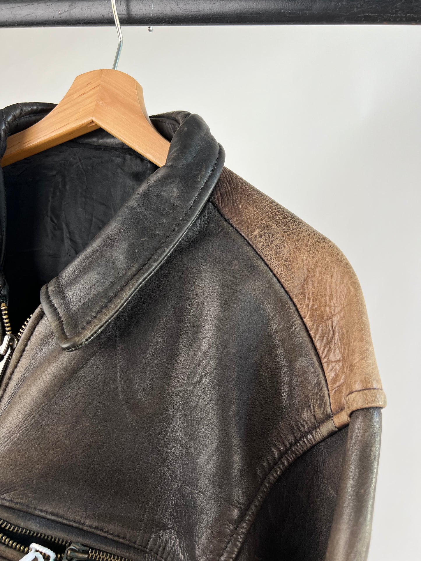 Vintage 90s Distressed Leather Jacket