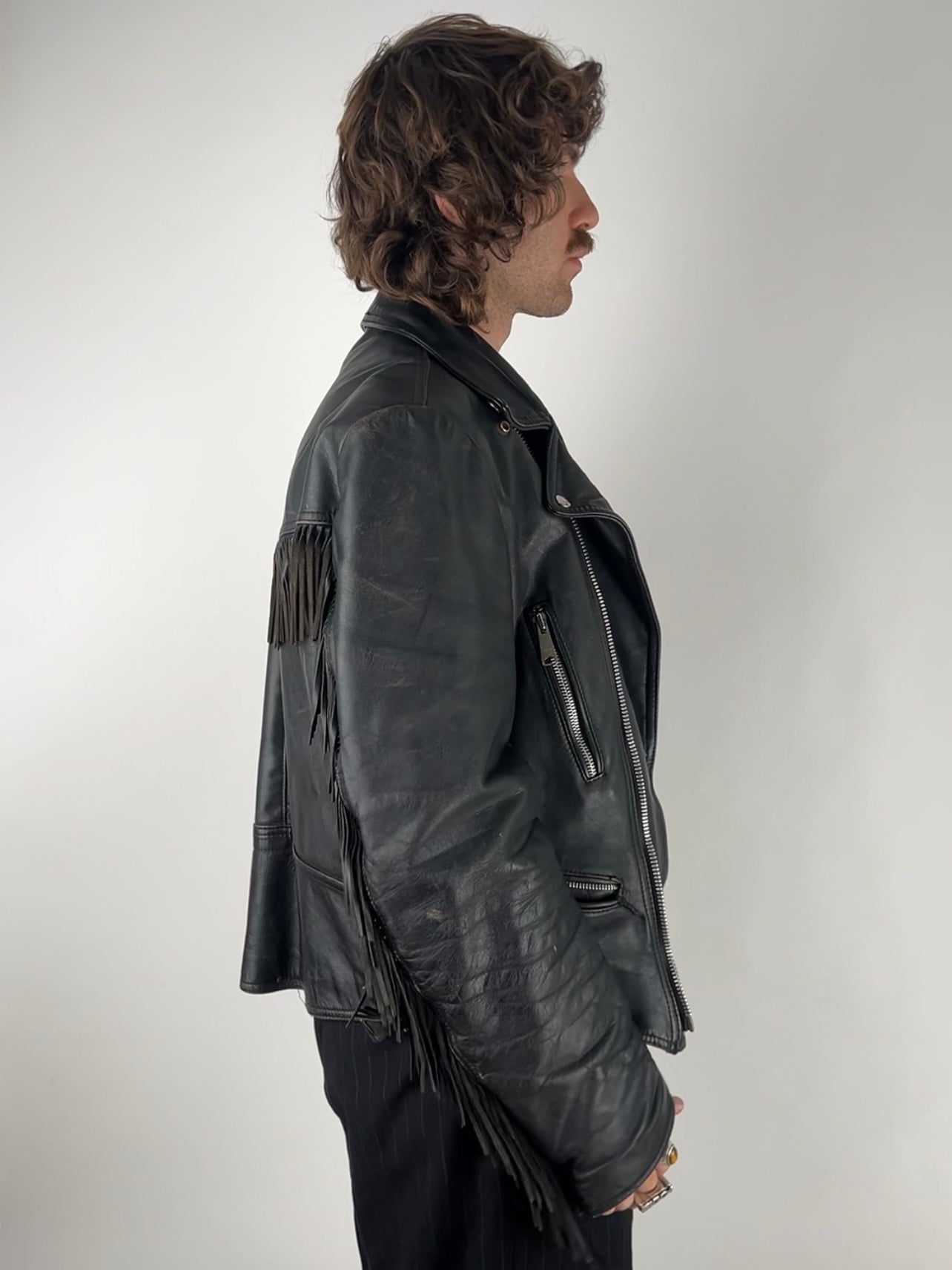 Vintage 90s Leather Tassel Jacket