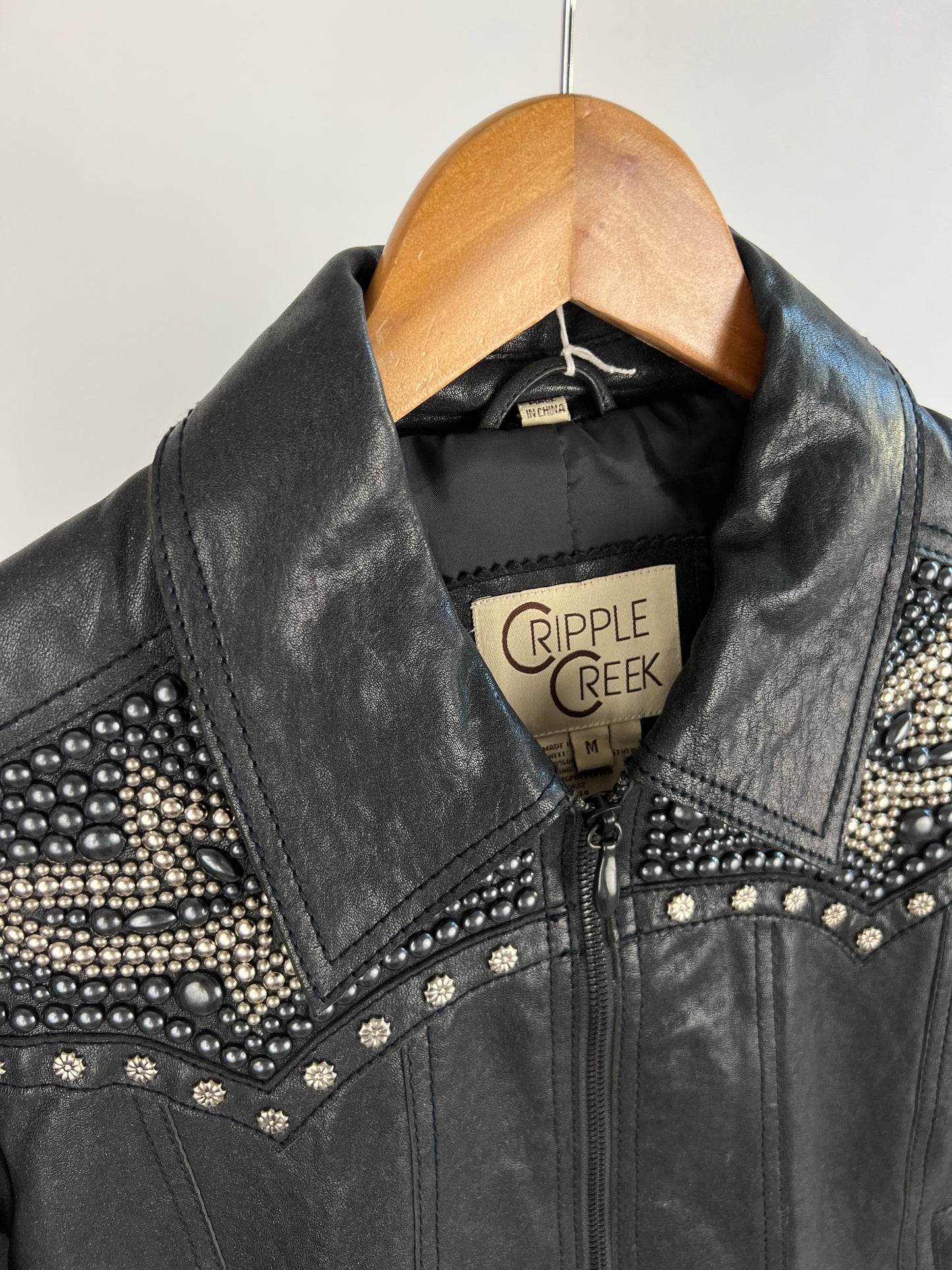 Vintage 90s Cripple Creek Studded Leather Jacket
