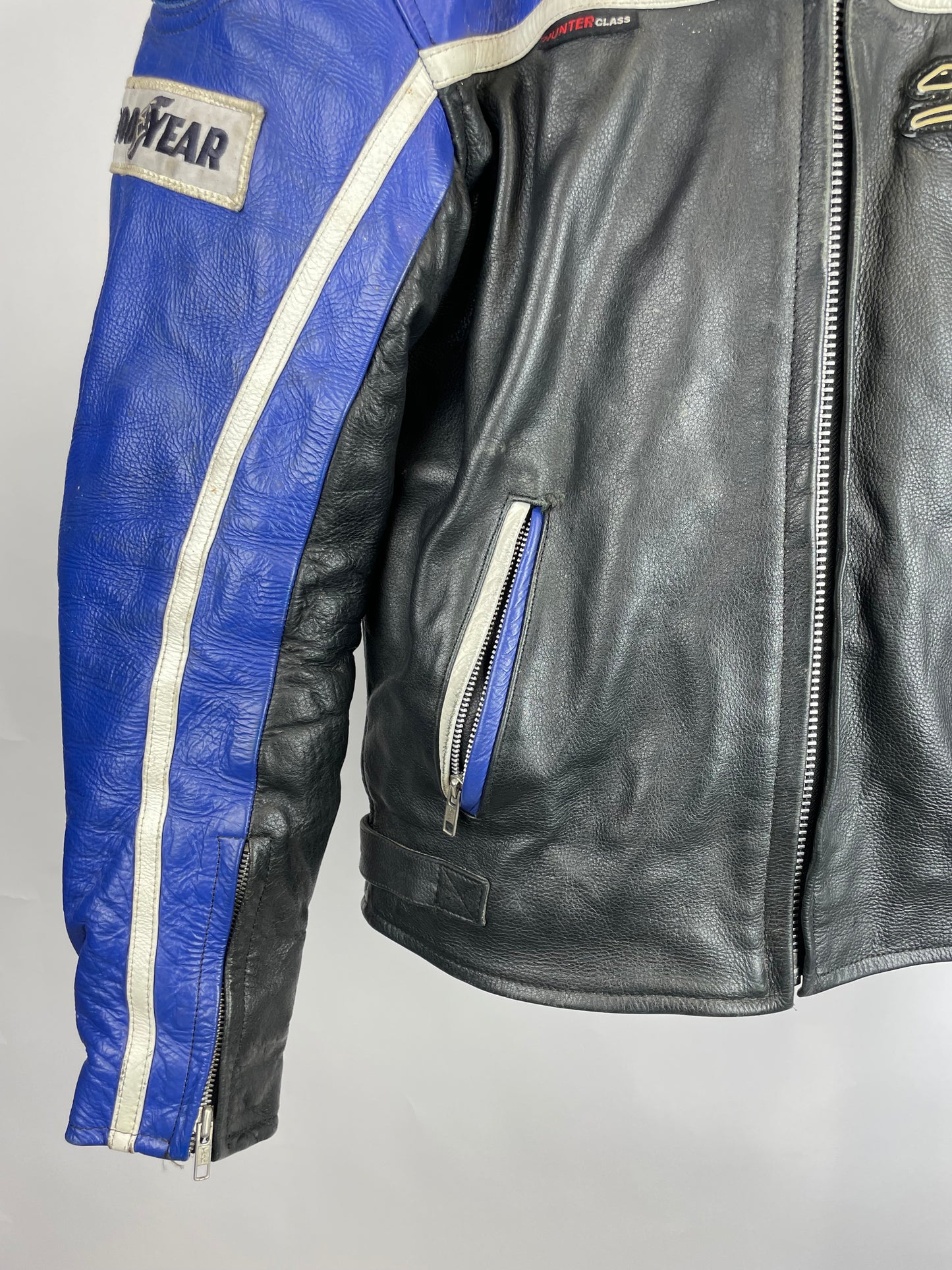 Vintage 90s Hunter Class Leather Motorbike Jacket