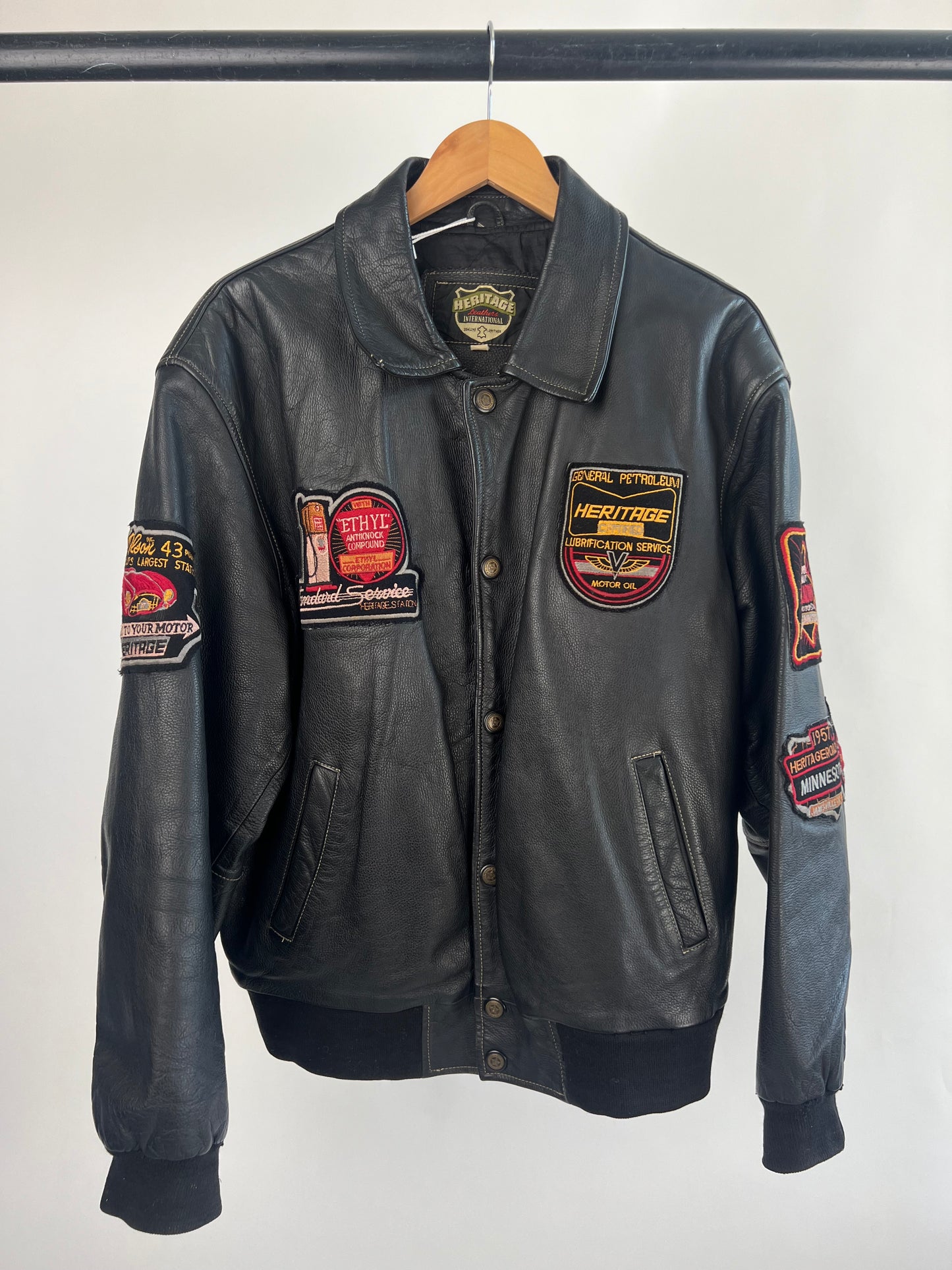 Vintage 90s Minnesota Leather Biker Jacket