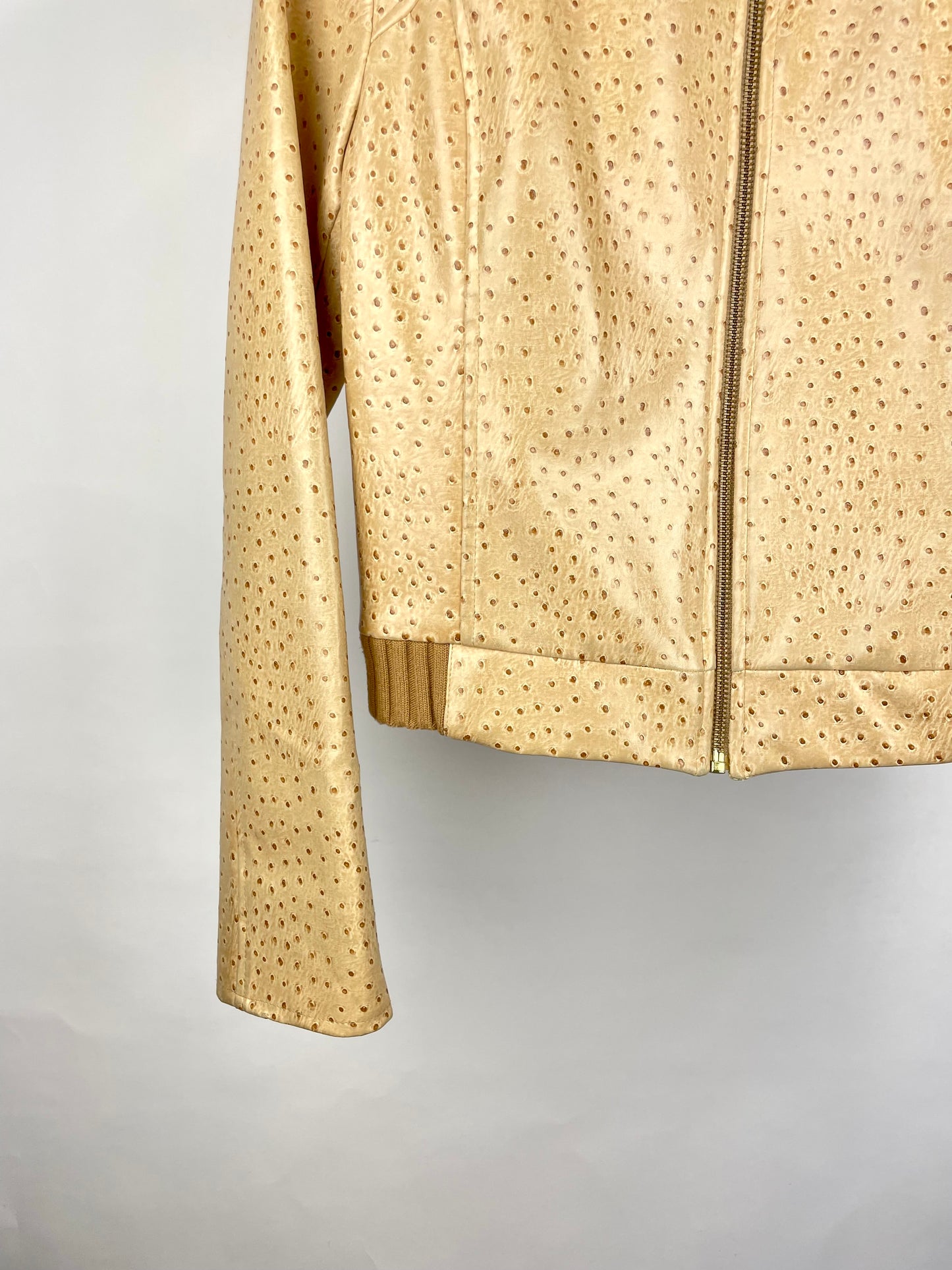 Rare Vintage 90s Ostrich Faux Leather Jacket
