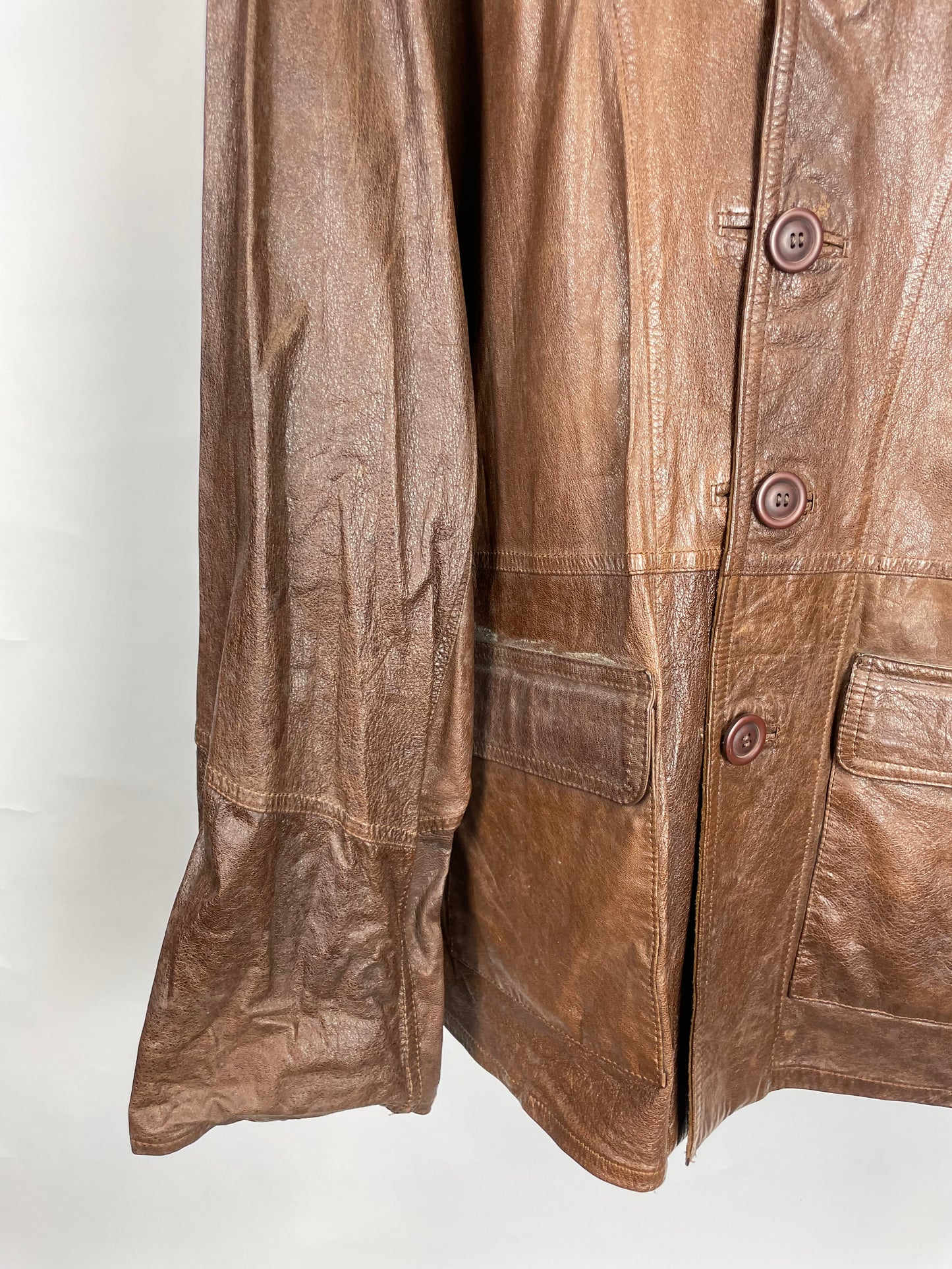 Reversible 90s Long Leather/Suede Jacket