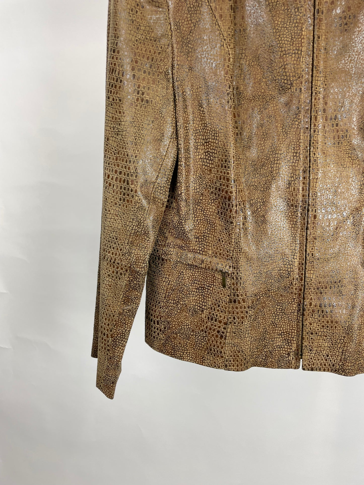 Vintage 90s Gerry Weber Animal Print Leather Jacket