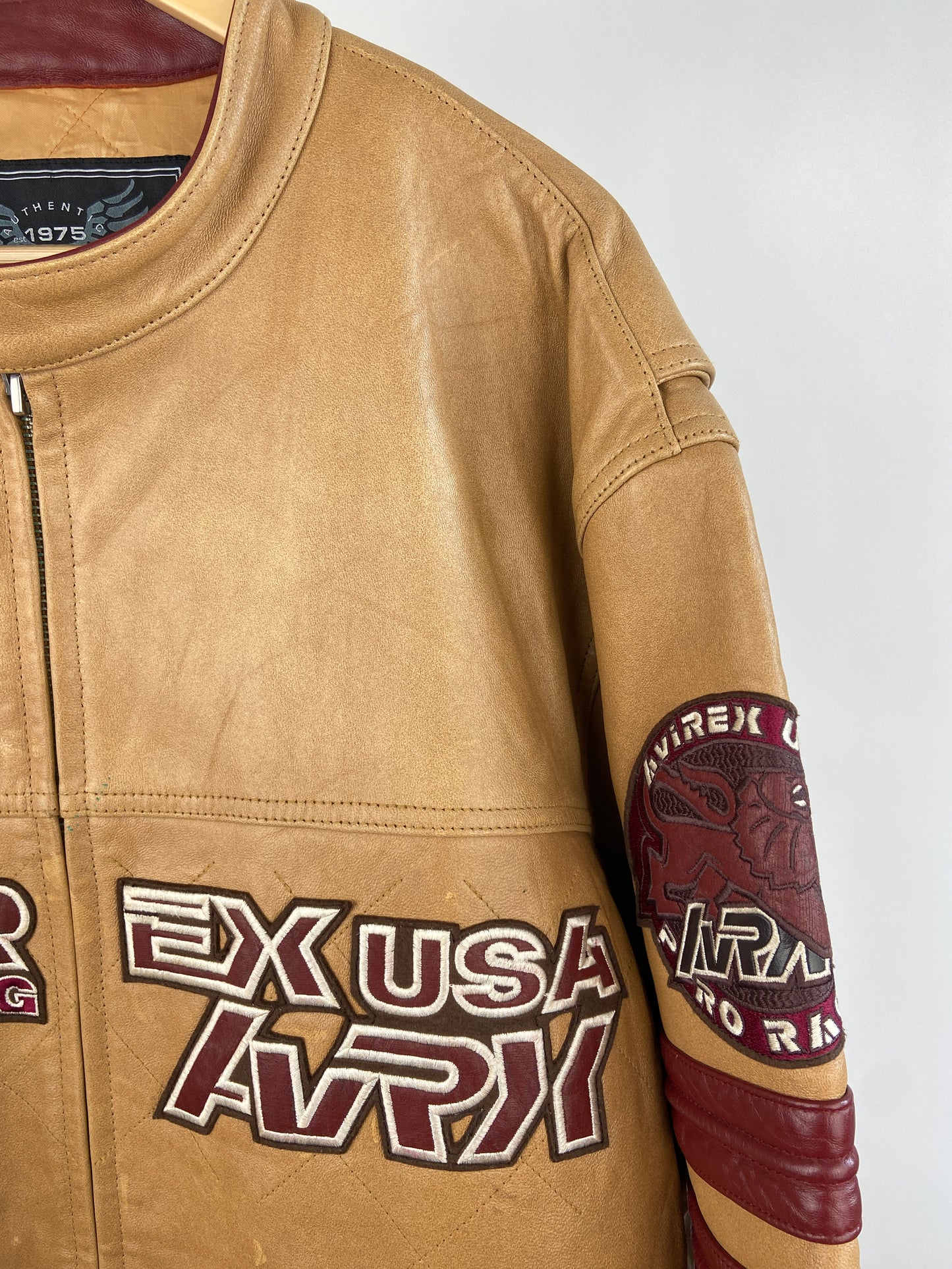 Vintage Avirex 90s Leather Bomber Jacket