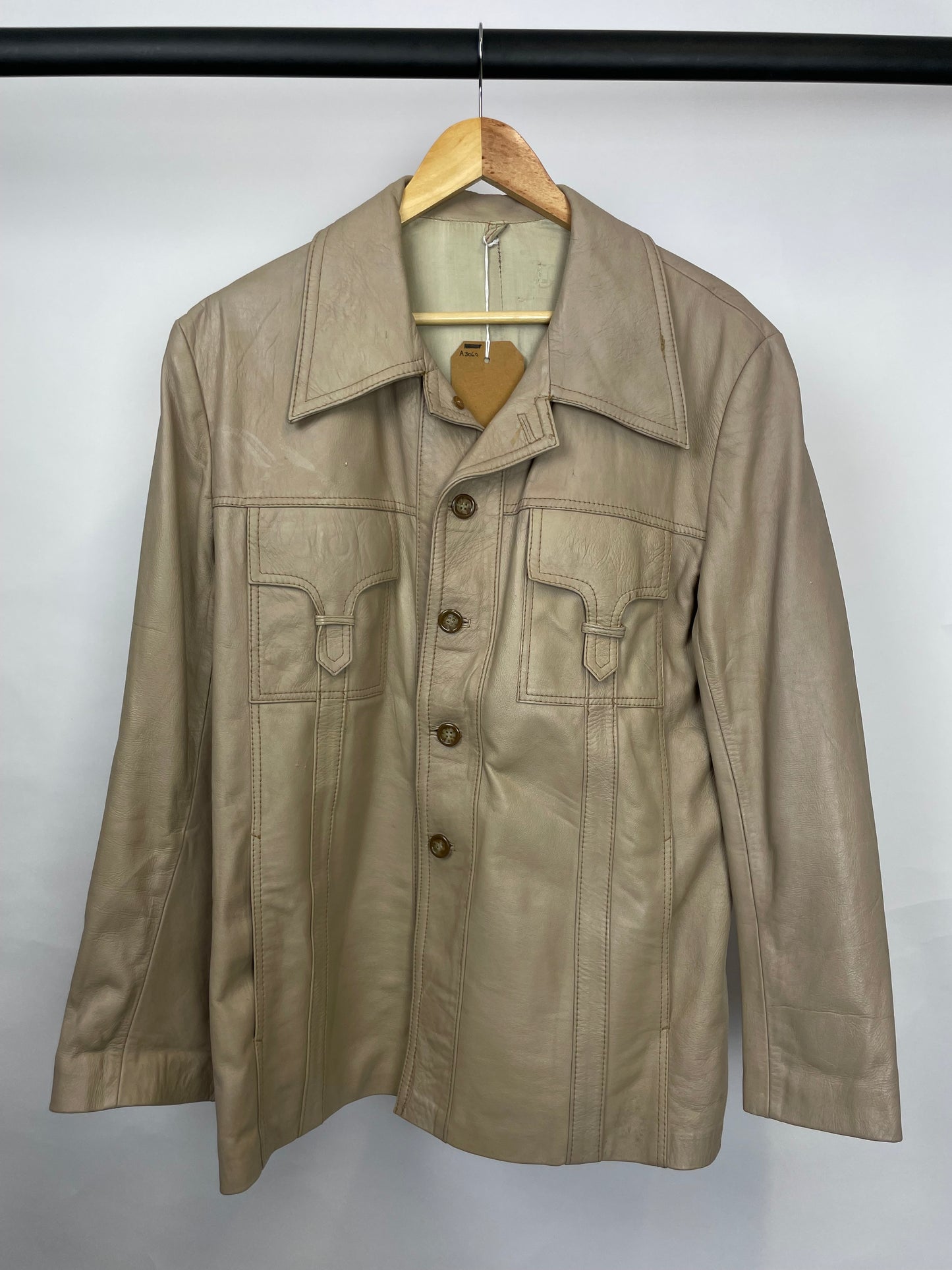 Vintage 90s Long Leather Jacket