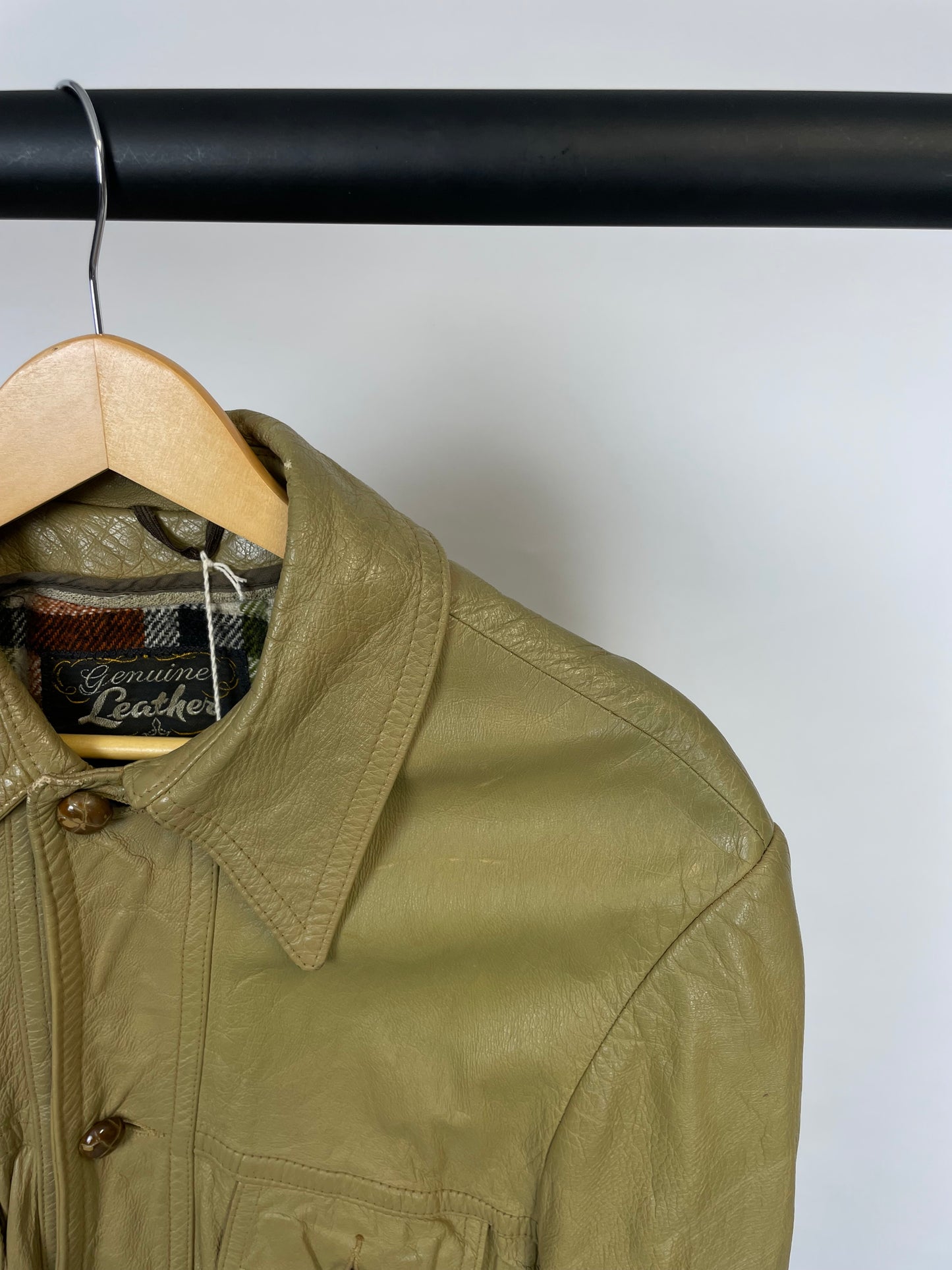 Vintage 70s Genuine Grais Camel Long Leather Jacket