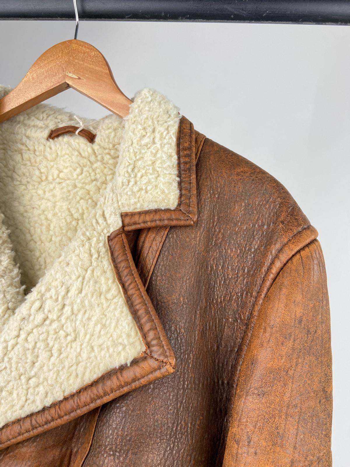Vintage 90s Aviator Leather Jacket