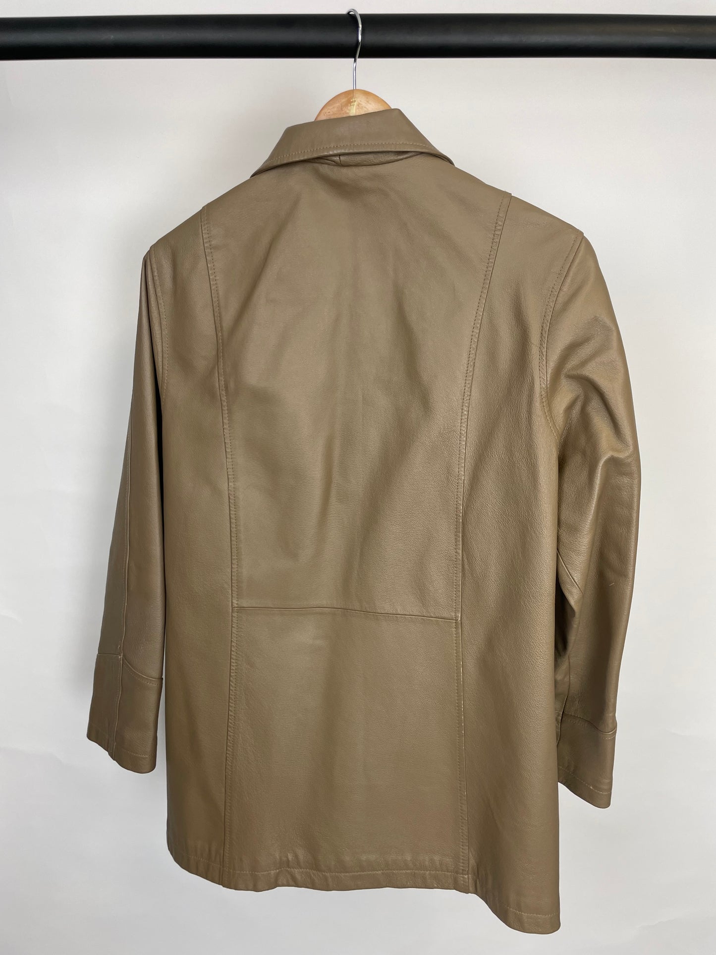 Vintage 90s Milan Taupe Leather Jacket