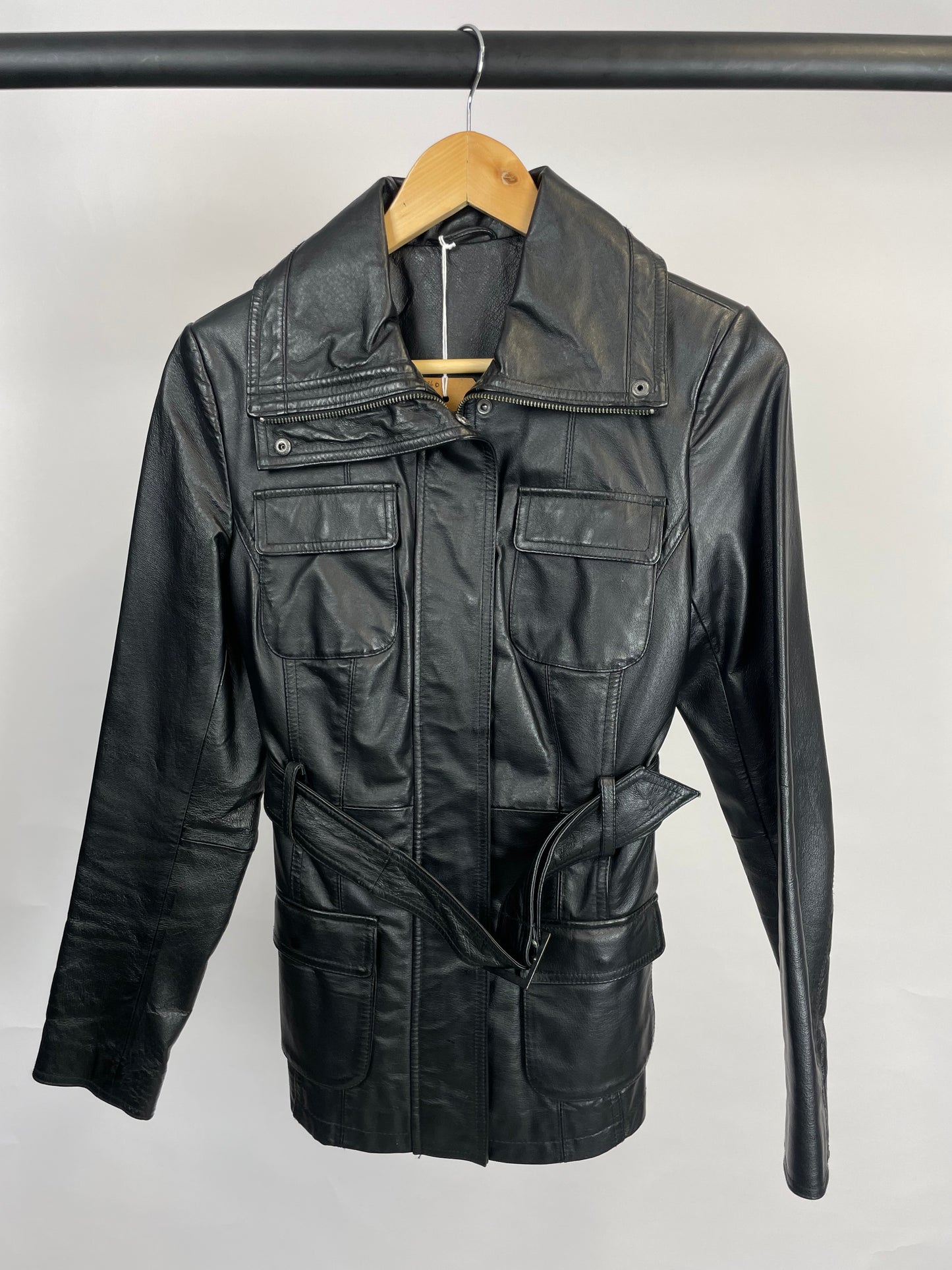 Vintage 90s Long Leather Jacket