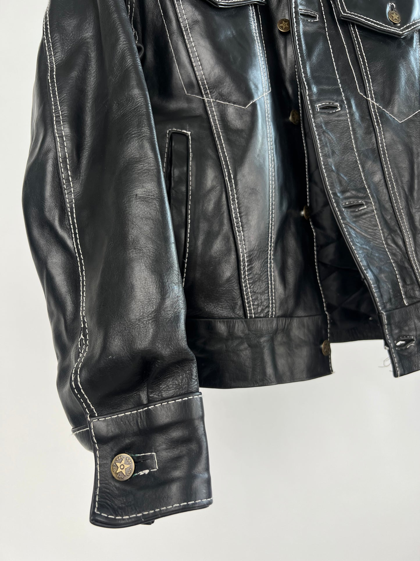 Vintage 90s Leather Trucker Jacket