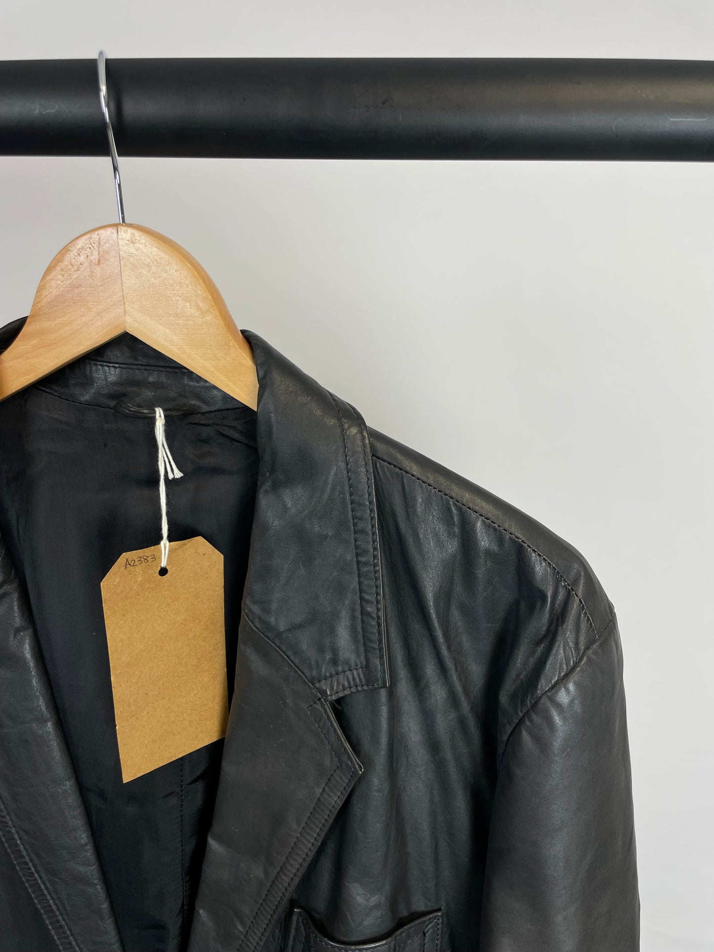 Vintage 90s Long Leather Jacket