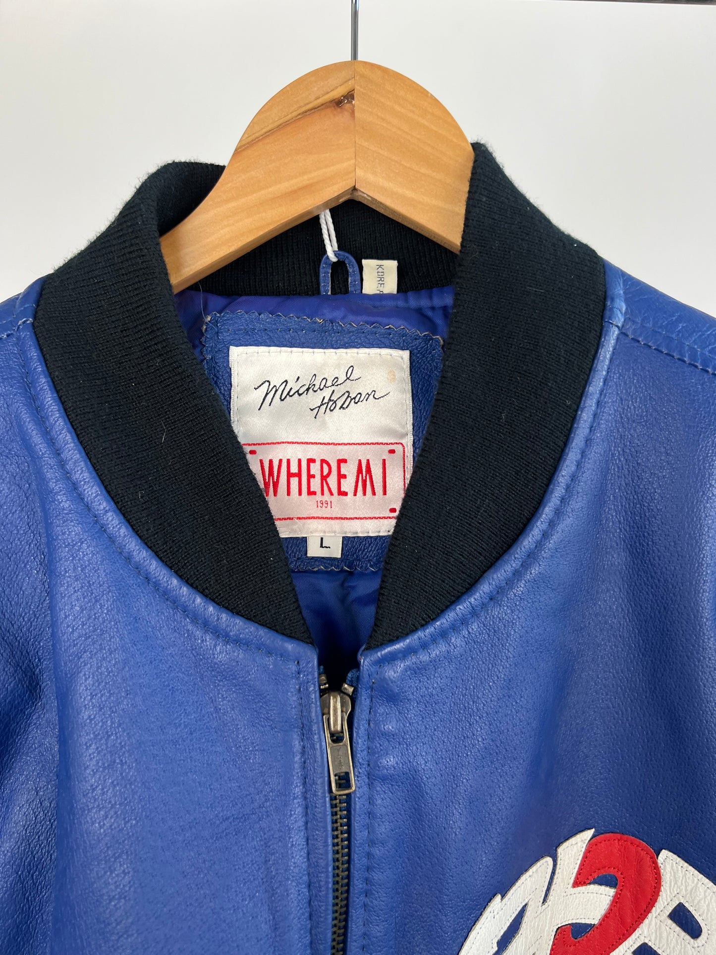Vintage 90s USA Michael Hoban Where M I Leather Jacket