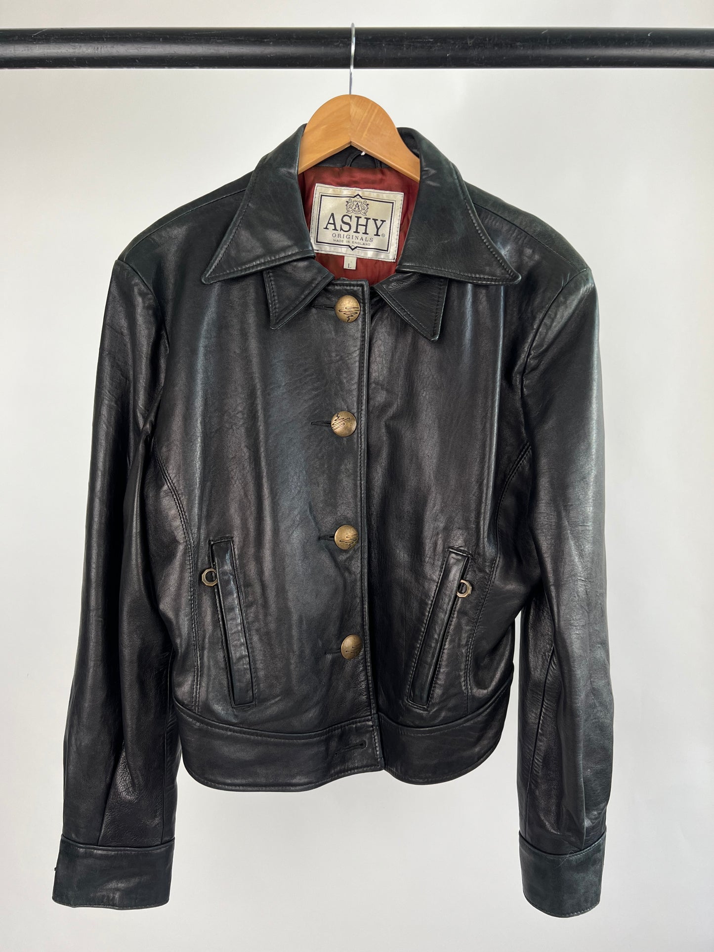Vintage 90s Ashy Leather Jacket