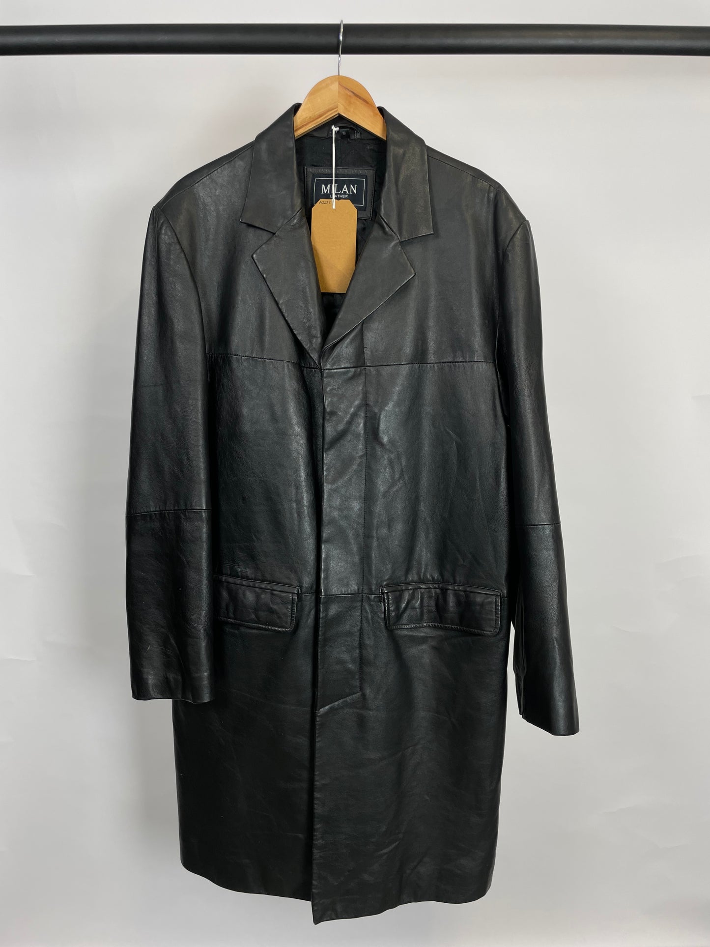 Vintage 90s Milan Long Leather Jacket