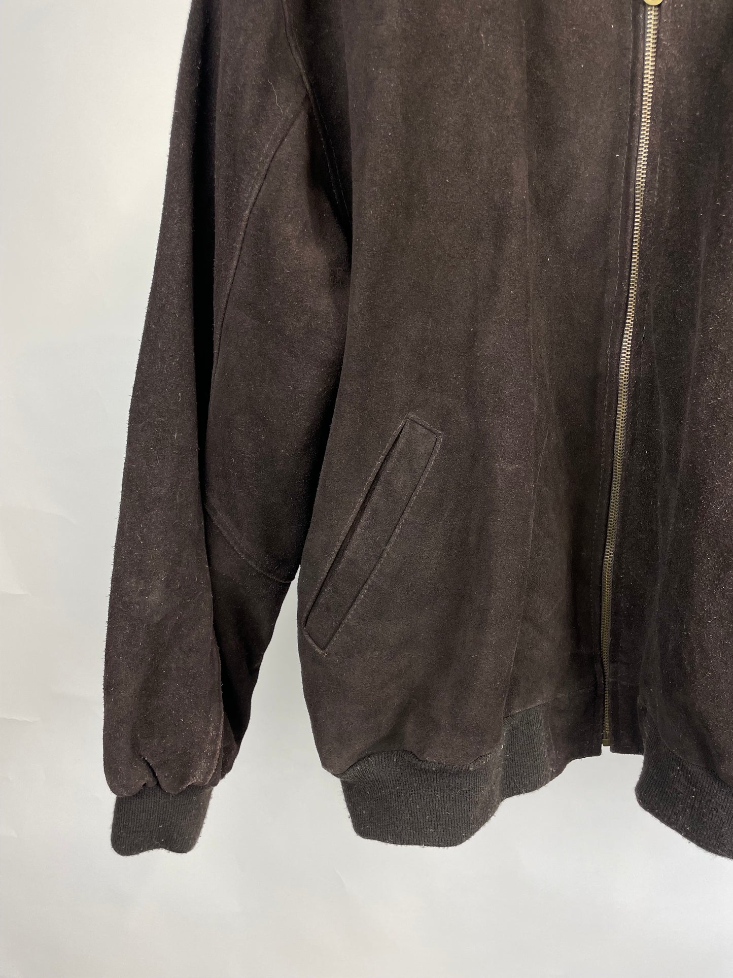 Vintage 90s Crown Gate Leathers Bomber Suede Jacket