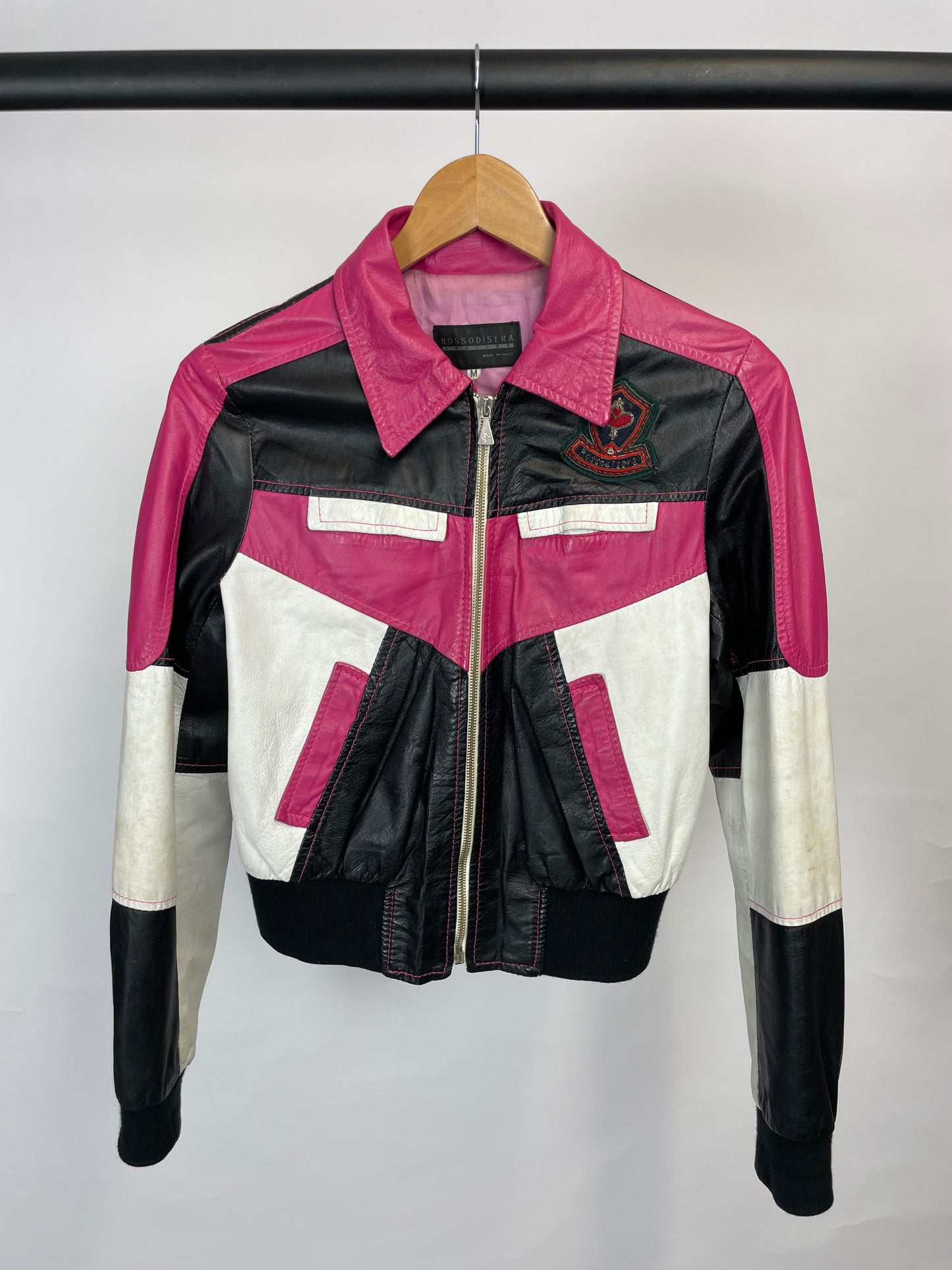 Vintage 90s Rossodisera Leather Biker Jacket