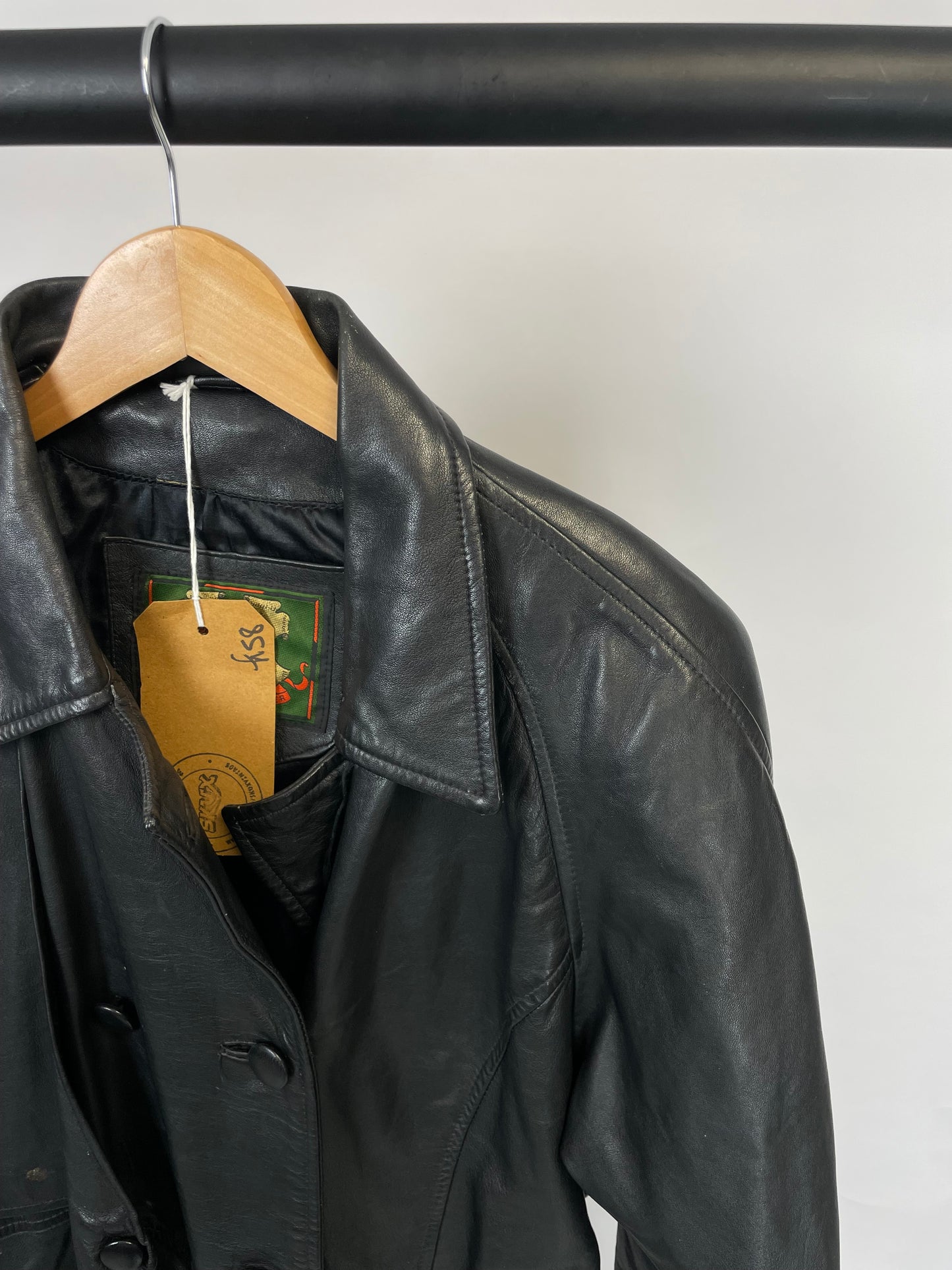 Vintage 90s Gapelle Long Trench Leather Jacket