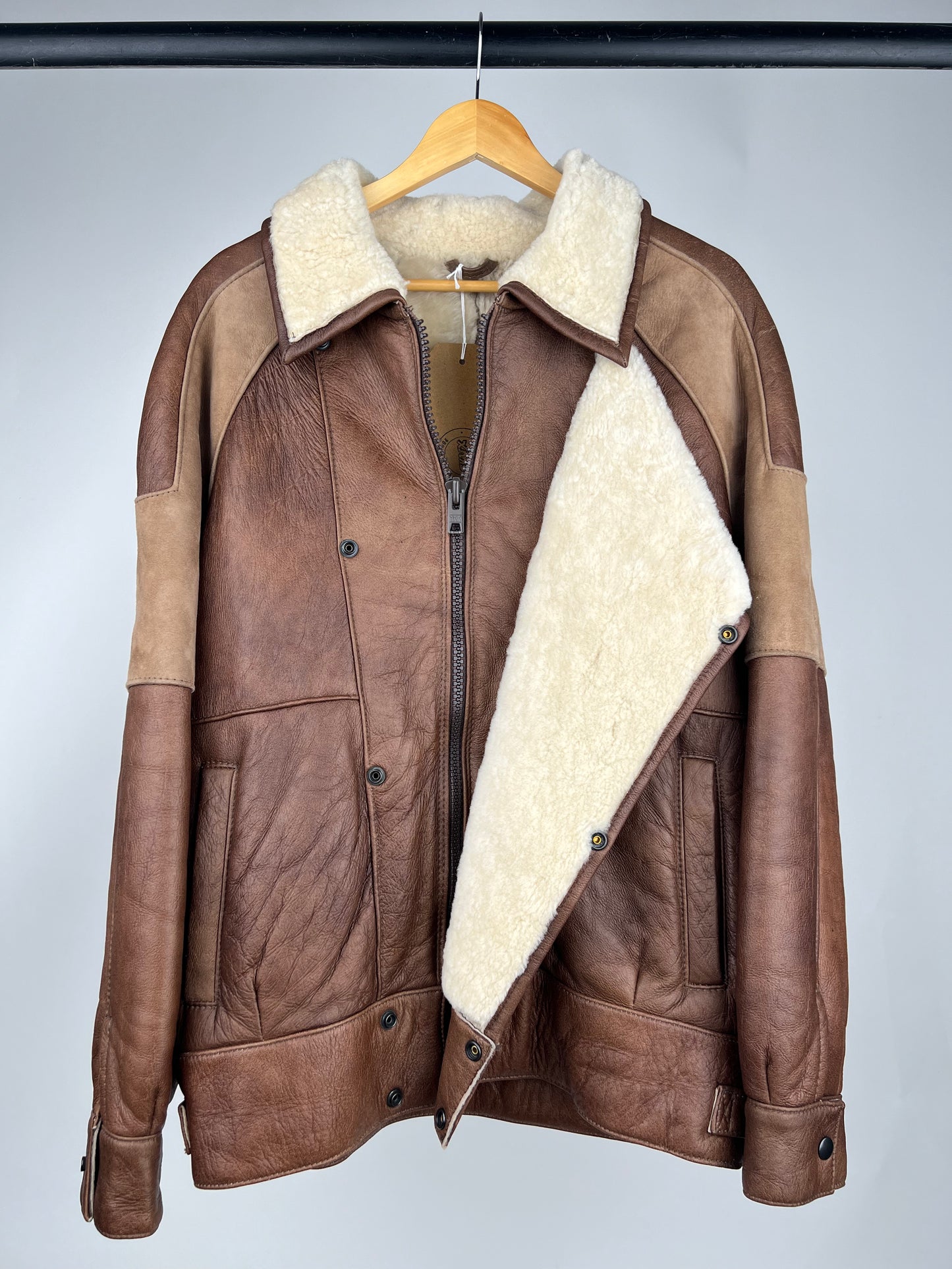 Vintage 80s Patchwork Aviator Pilot Jacket