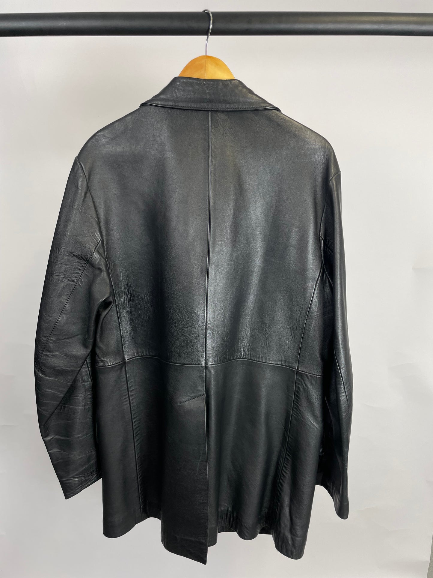 Vintage 90s Long Leather Jacket