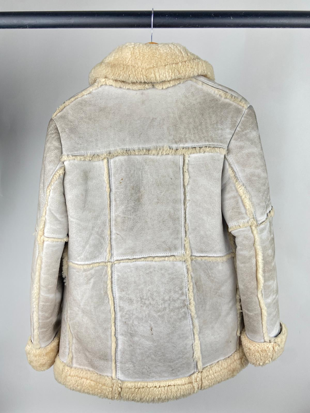 Vintage 80s Heatona Shearling Sheepskin Teddy Coat