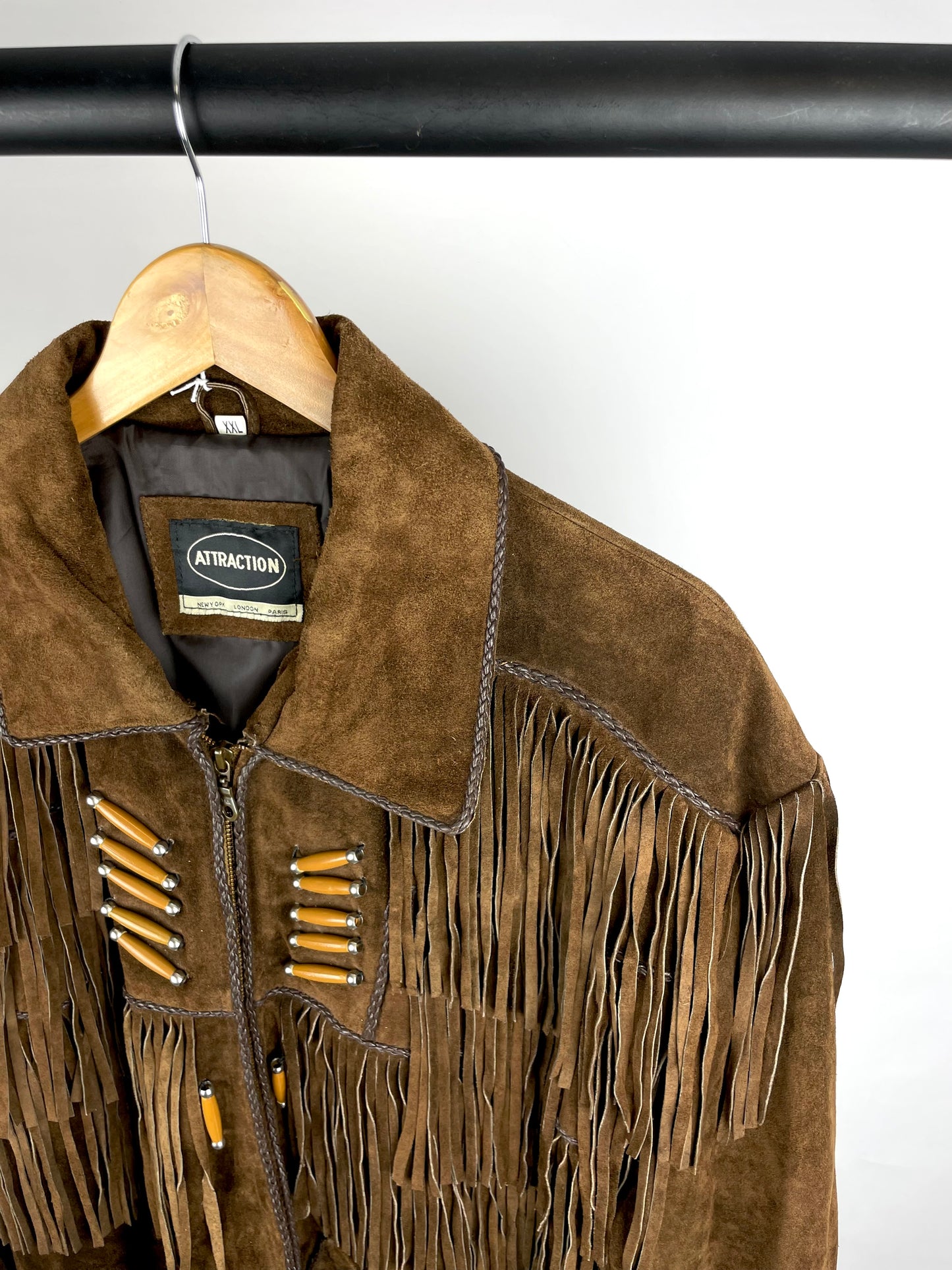 Vintage 90s Attraction Long Suede Tassel Jacket