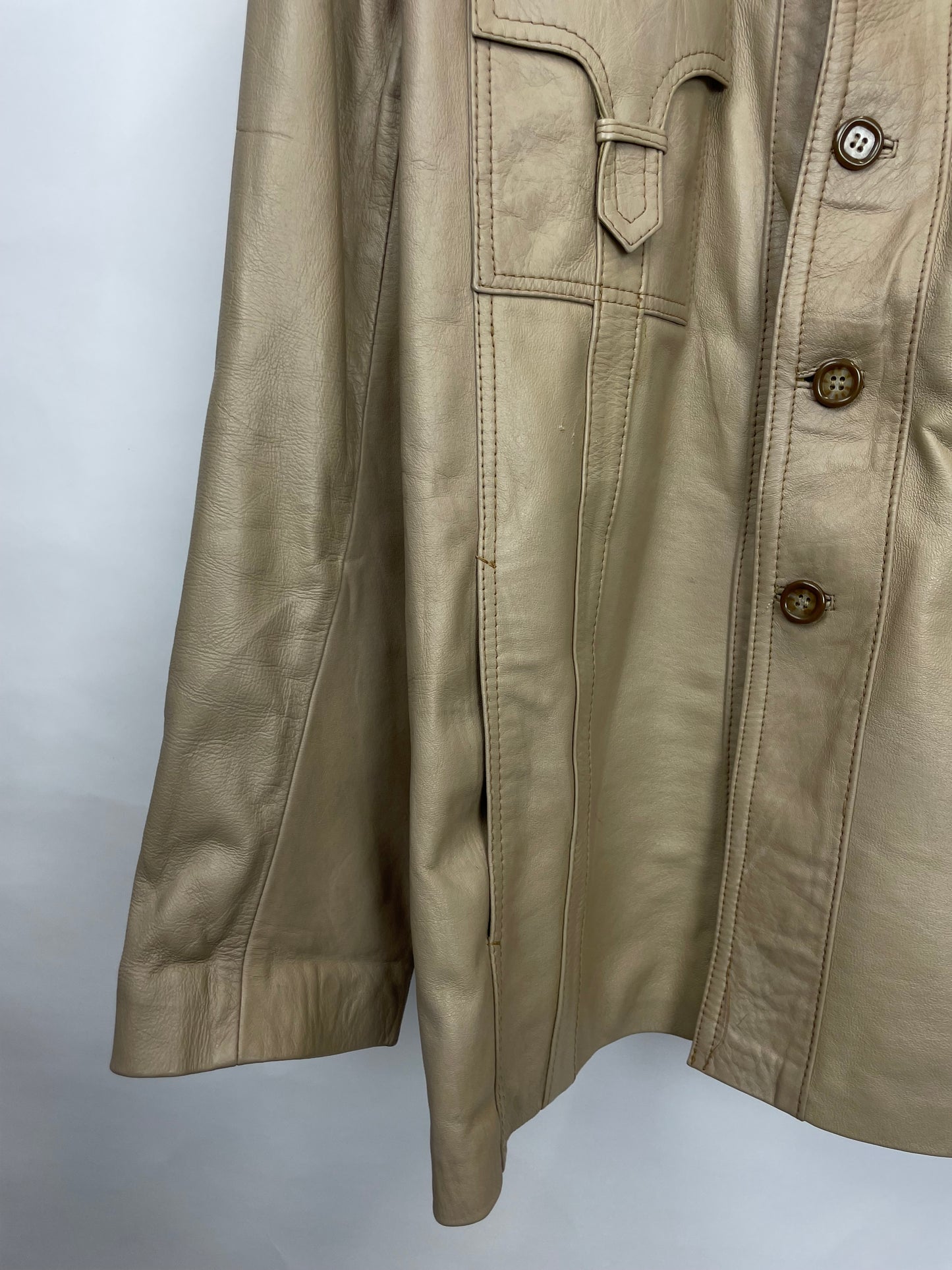 Vintage 90s Long Leather Jacket