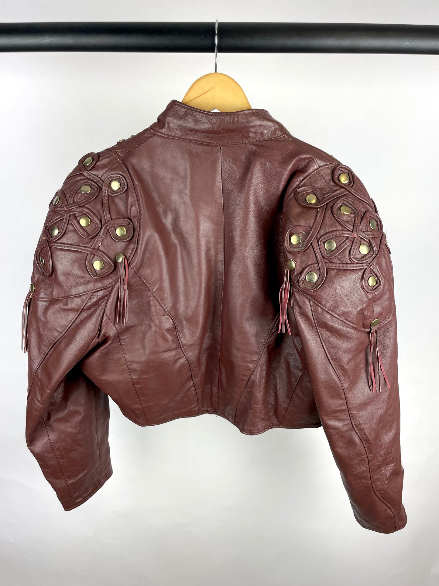 Vintage 90s Leather Tassel Jacket