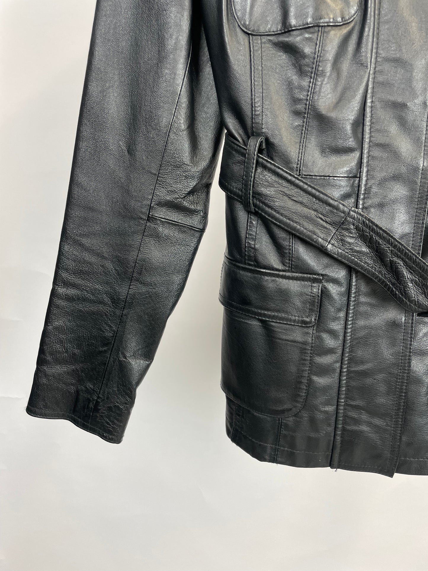 Vintage 90s Long Leather Jacket