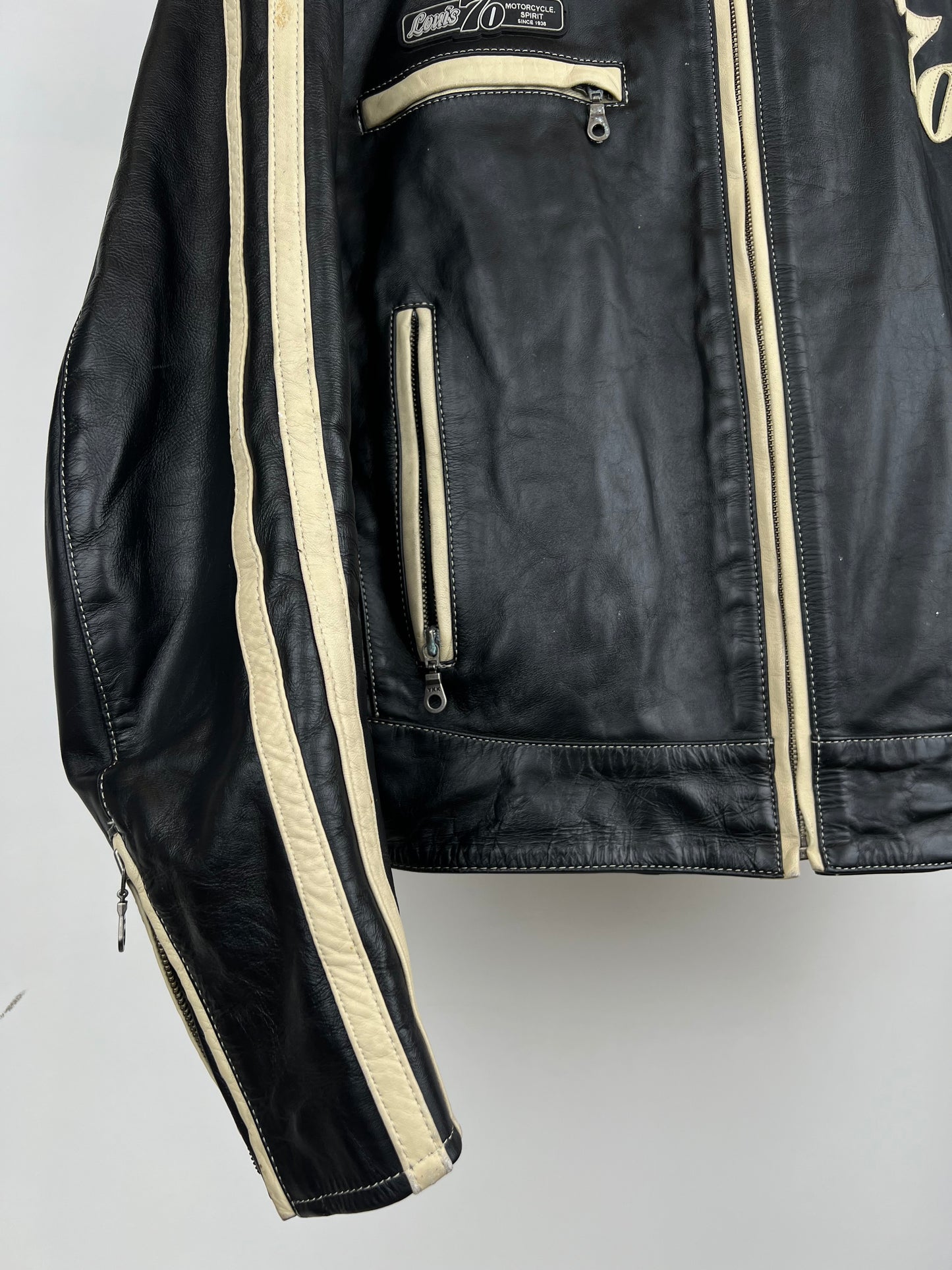 Vintage 90s Louis 70 Leather Motorbike Jacket