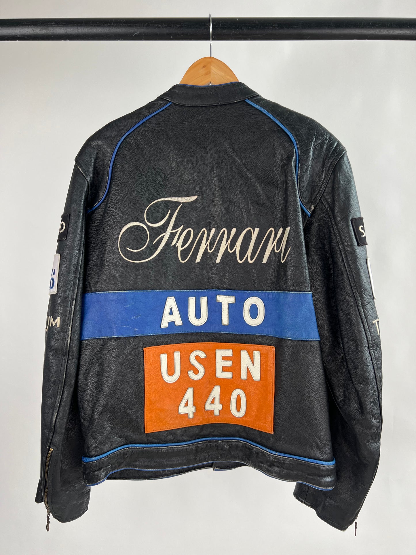 Ferrari Auto Usen 440 90s Leather Motorbike Jacket