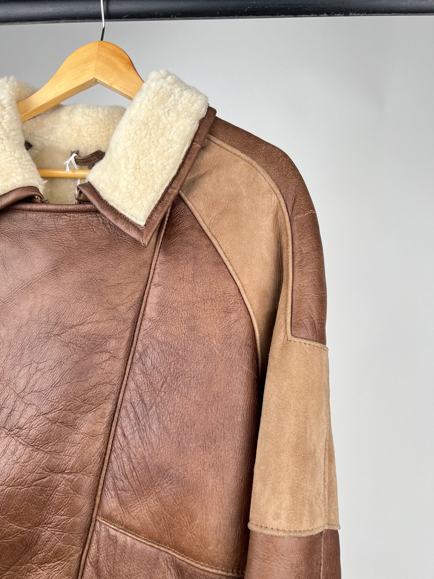 Vintage 80s Patchwork Aviator Pilot Jacket