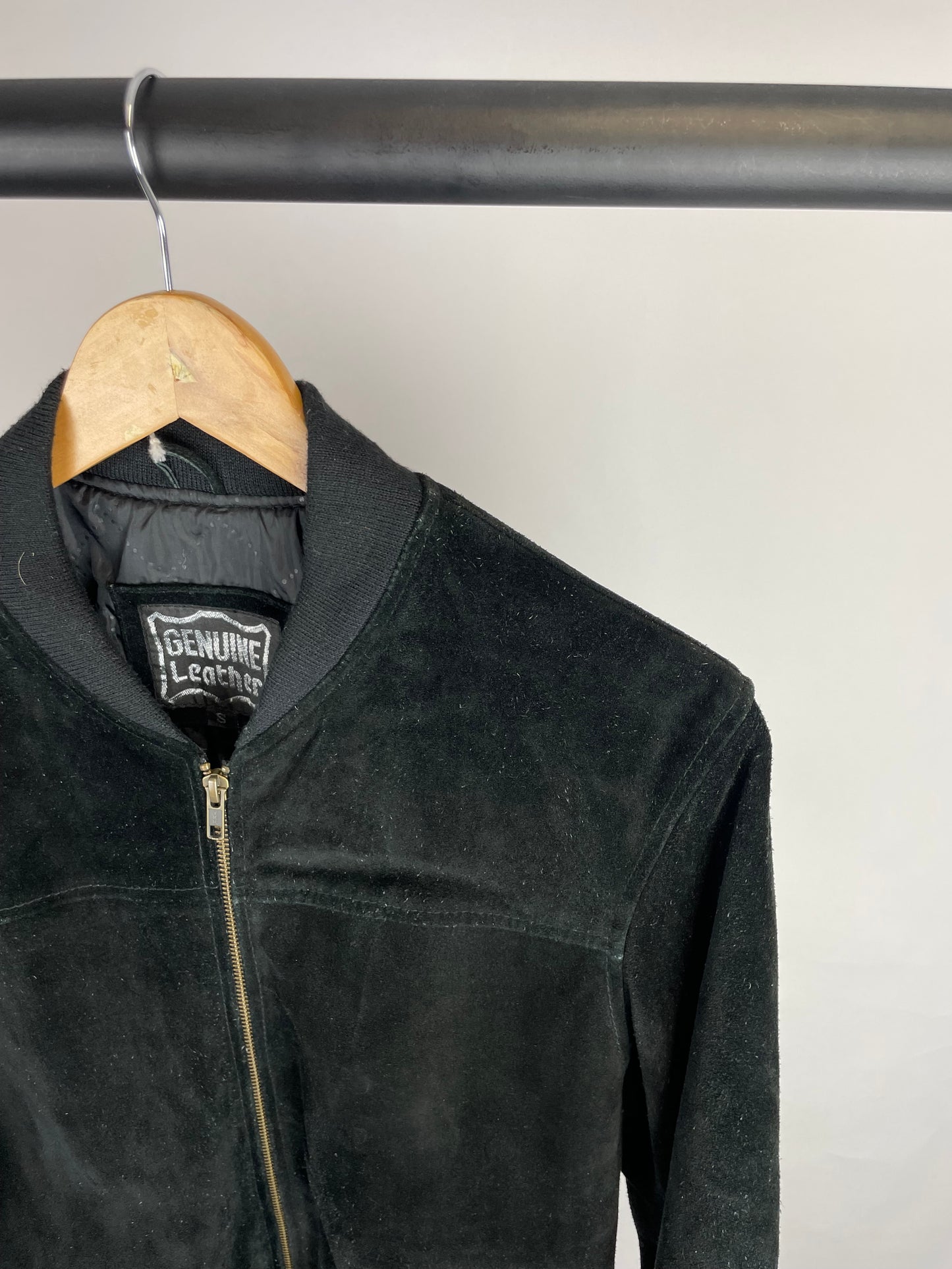 Vintage 90s Genuine Leather Bomber Suede Jacket