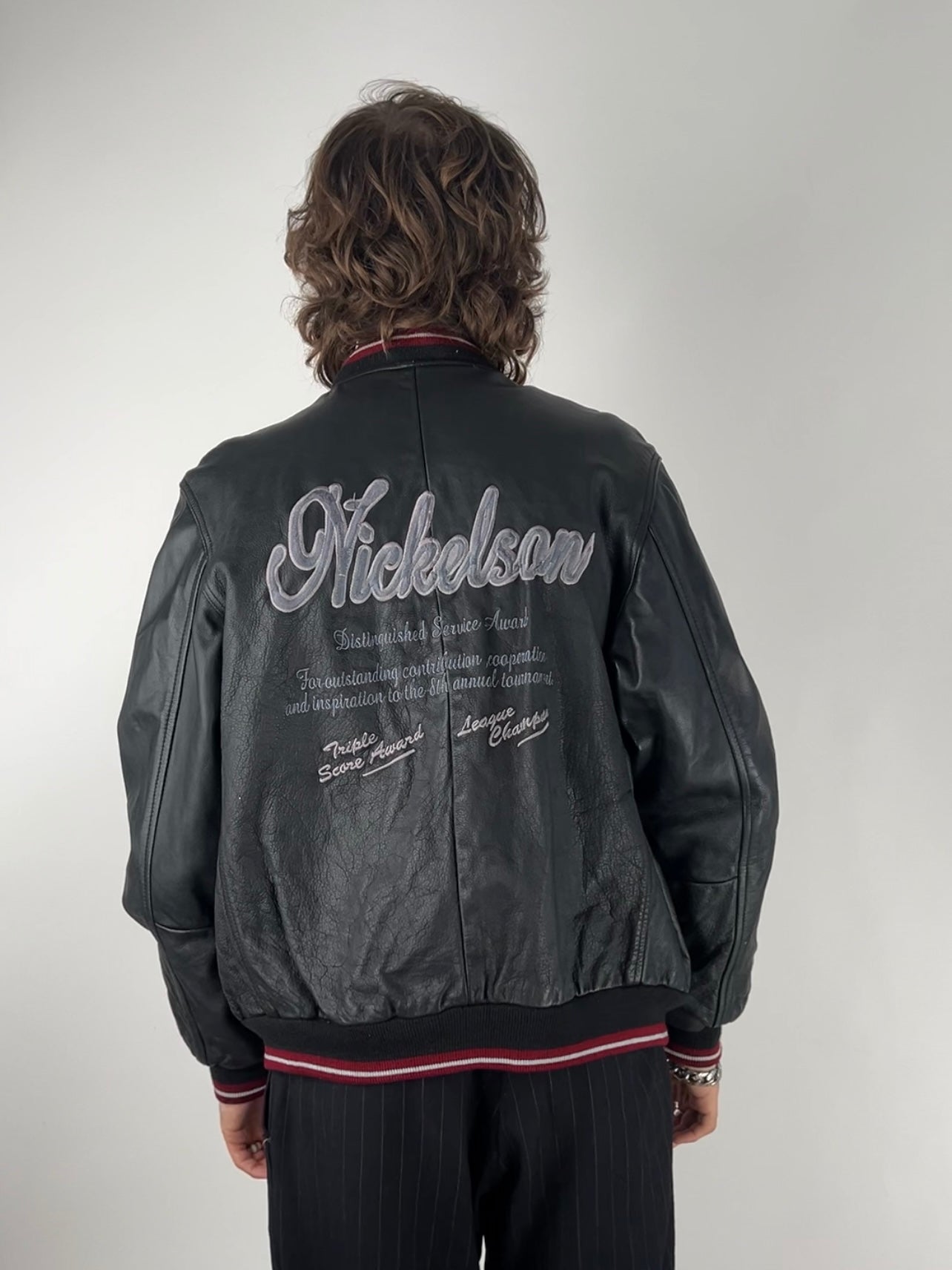 Nickelson 90s Leather Bomber Jacket